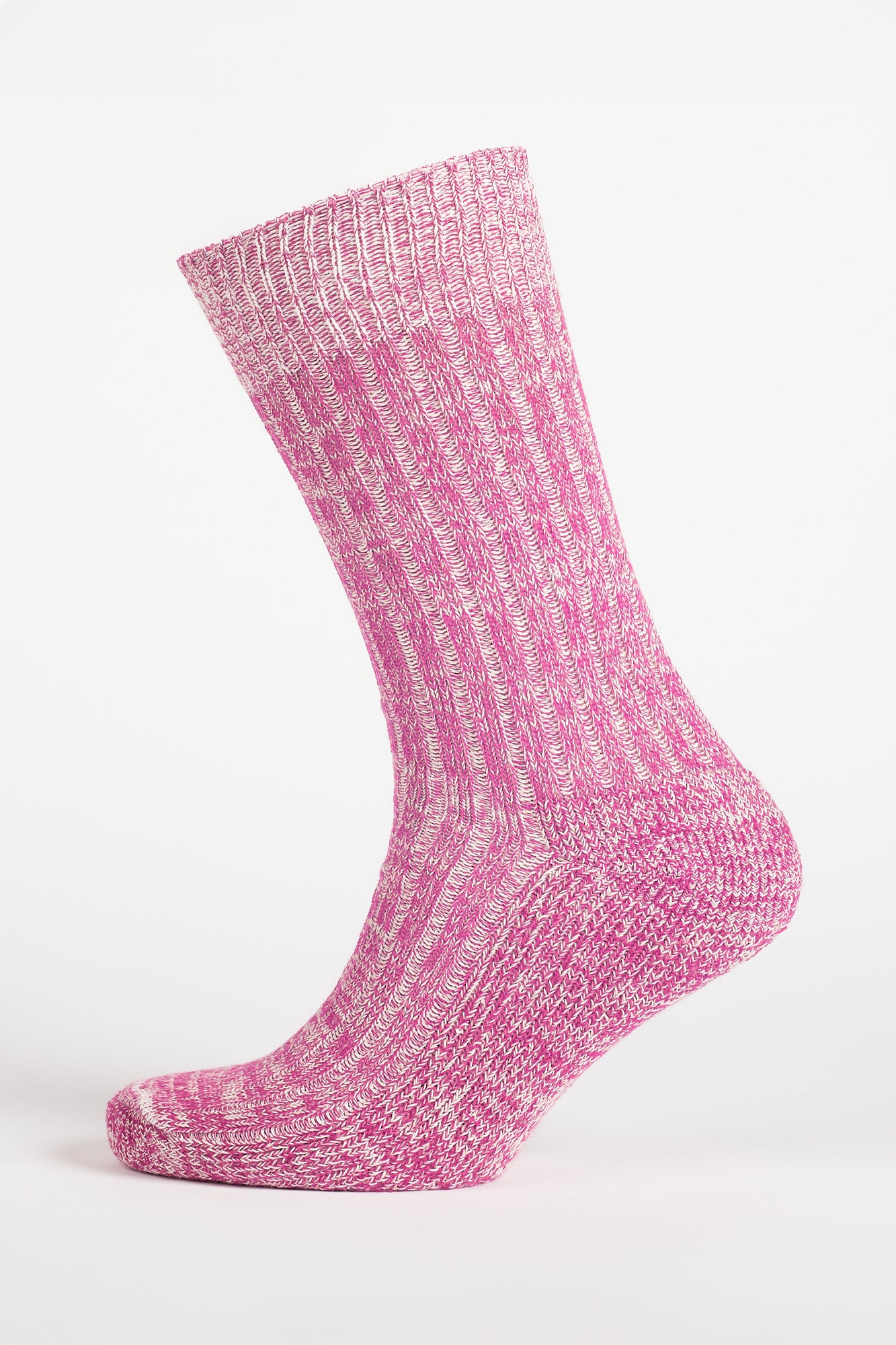 Breathable Cushioned Cotton Walking Socks for Women - Soft Pink & White Comfort Socks - Perfect for Hiking, Travel & Everyday Wear