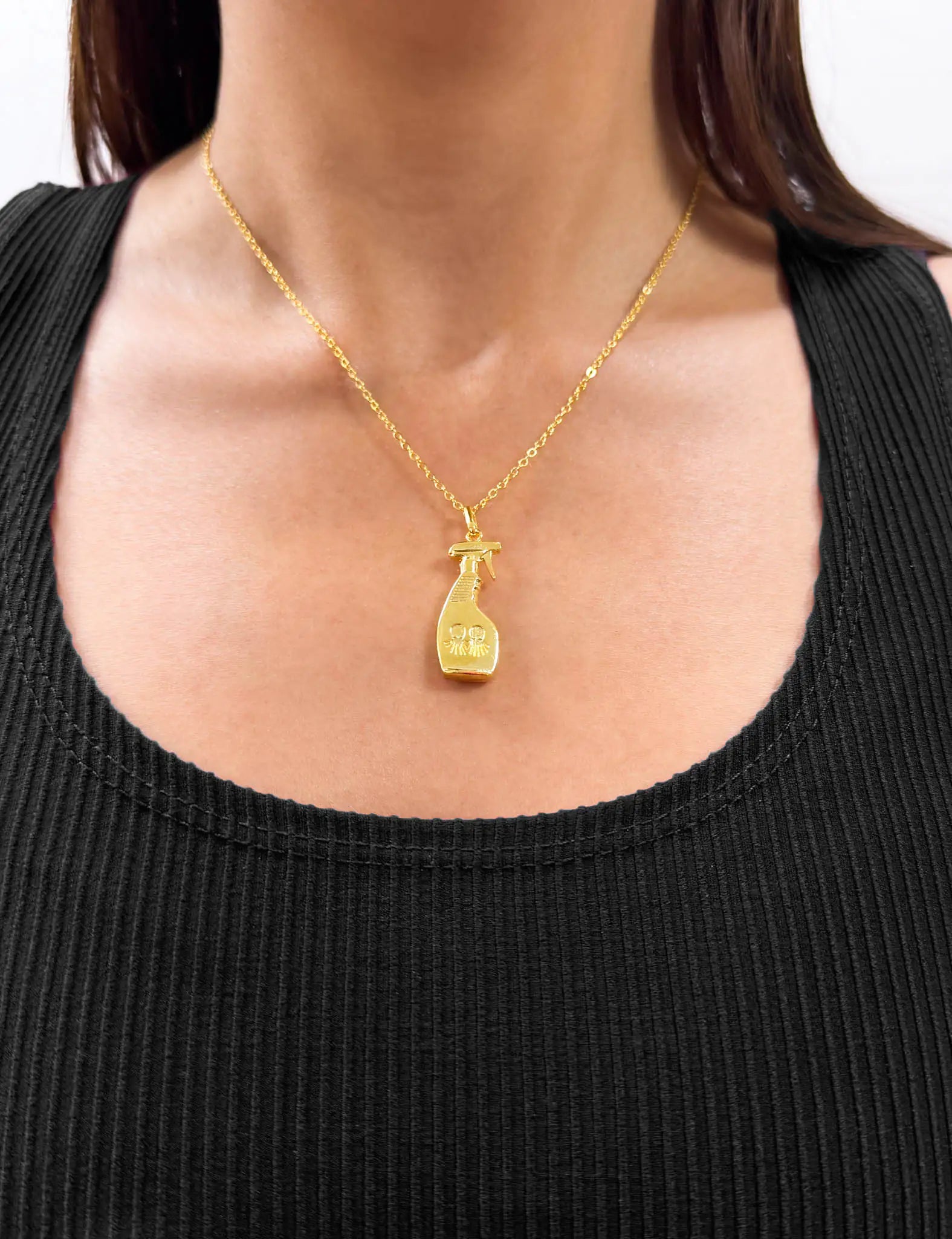 Spritz Love Potion #7 Pendant - Golden Spray Bottle Charm Necklace for Women | Romantic Gift for Valentine's Day, Anniversary & Special Occasions