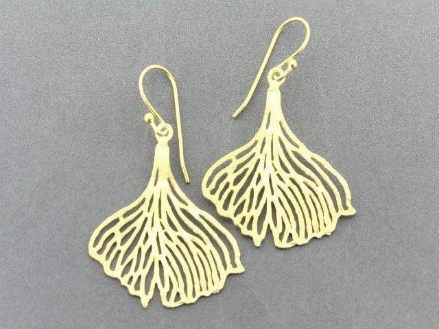 22K Gold Over Silver Ginkgo Leaf Earrings for Women - Elegant Nature-Inspired Jewelry for Everyday Wear & Special Occasions