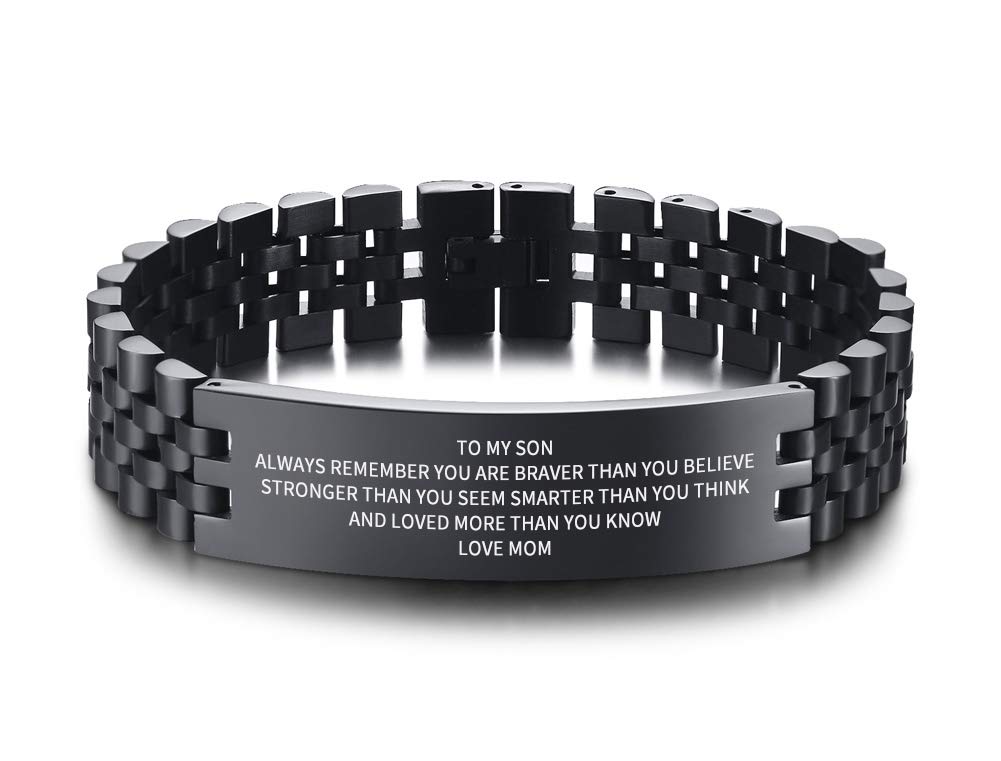Bravery & Courage Bracelet for Men - Inspirational Gift from Mom and Dad for Son's Birthday, Graduation | Motivational Wristband for Daily Encouragement & Special Occasions