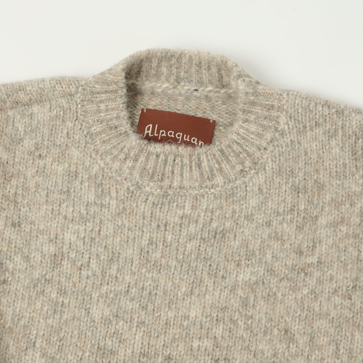 Monitaly Alpaguan Crewneck Pullover Sweater - Soft Alpaca Wool Grey Knitwear for Men & Women | Cozy Winter & Fall Fashion for Casual & Outdoor Wear