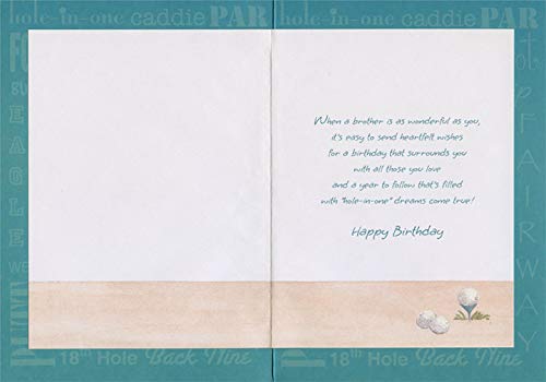 Funny Golf Birthday Card for Brother - Golf Bag & Golf Terms Design - Perfect for Golf Lovers, Father's Day & Retirement Gifts