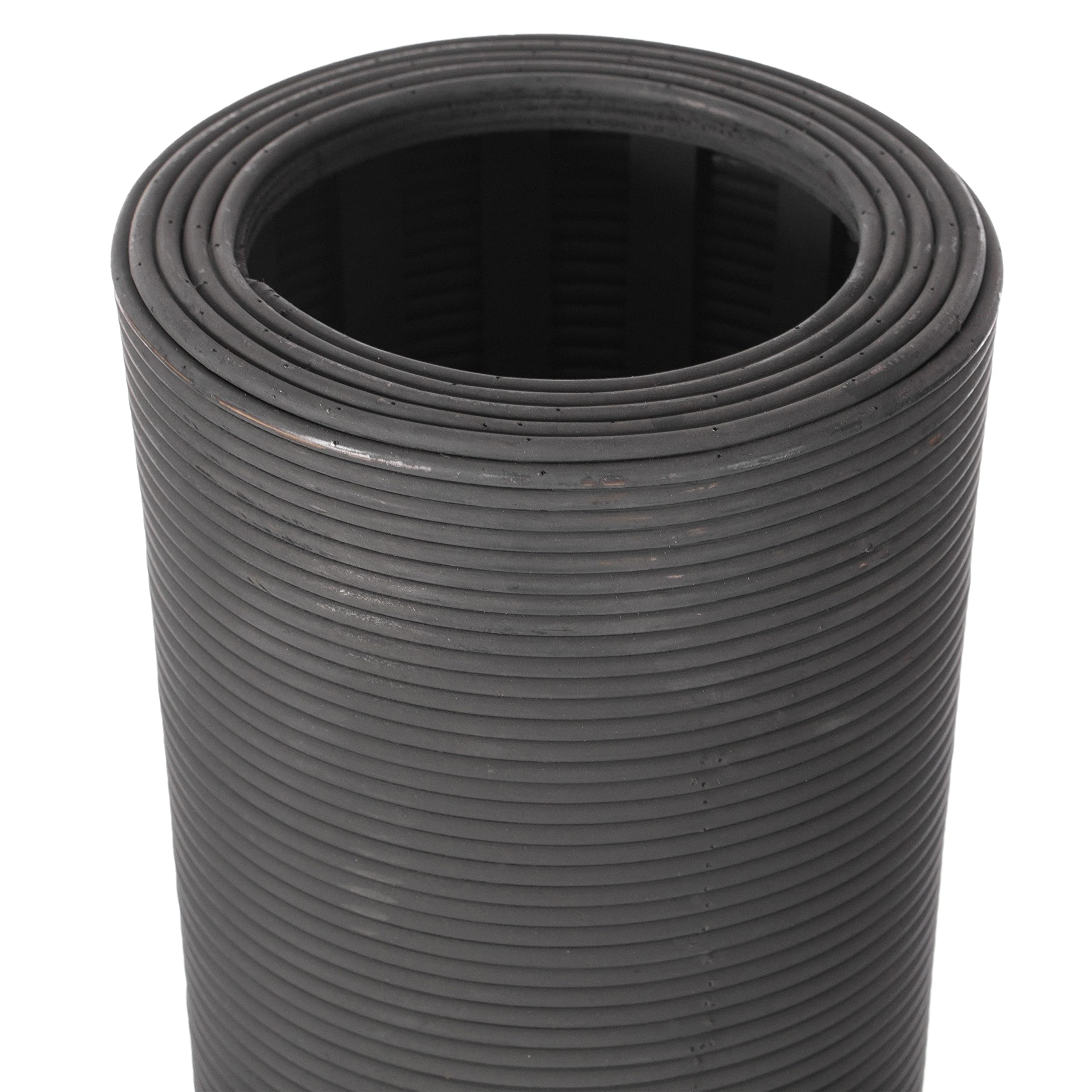 38-inch Tall Floor Vase - Modern Charcoal Grey Extra Large Trumpet Style Plastic Rope Vase | Lightweight Decorative Vase for Entryway, Dining Room, Living Room & Bedroom | Perfect for Home Decor, Wedding Centerpieces & Interior Design