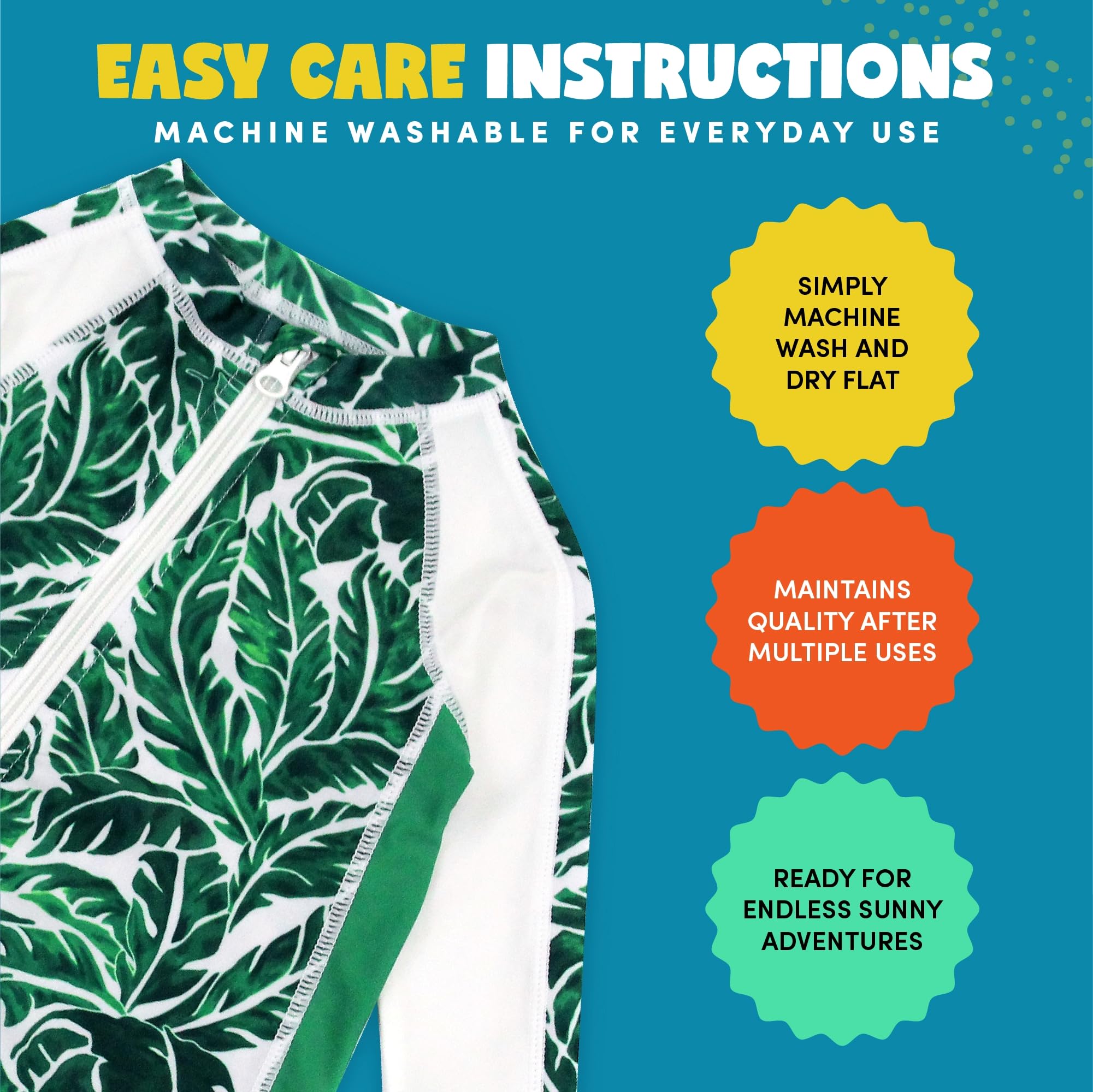 UPF 50+ Boys' Swimsuits - Long Sleeve Rash Guard for Toddlers & Kids - Beach & Pool Protection