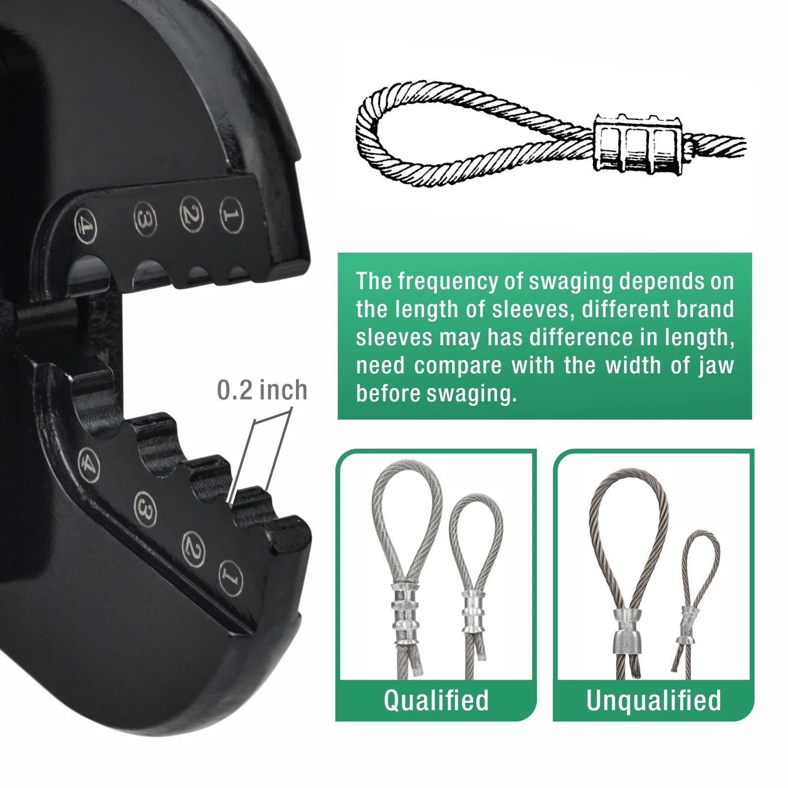 Wire Rope Crimping Tool for 3/64