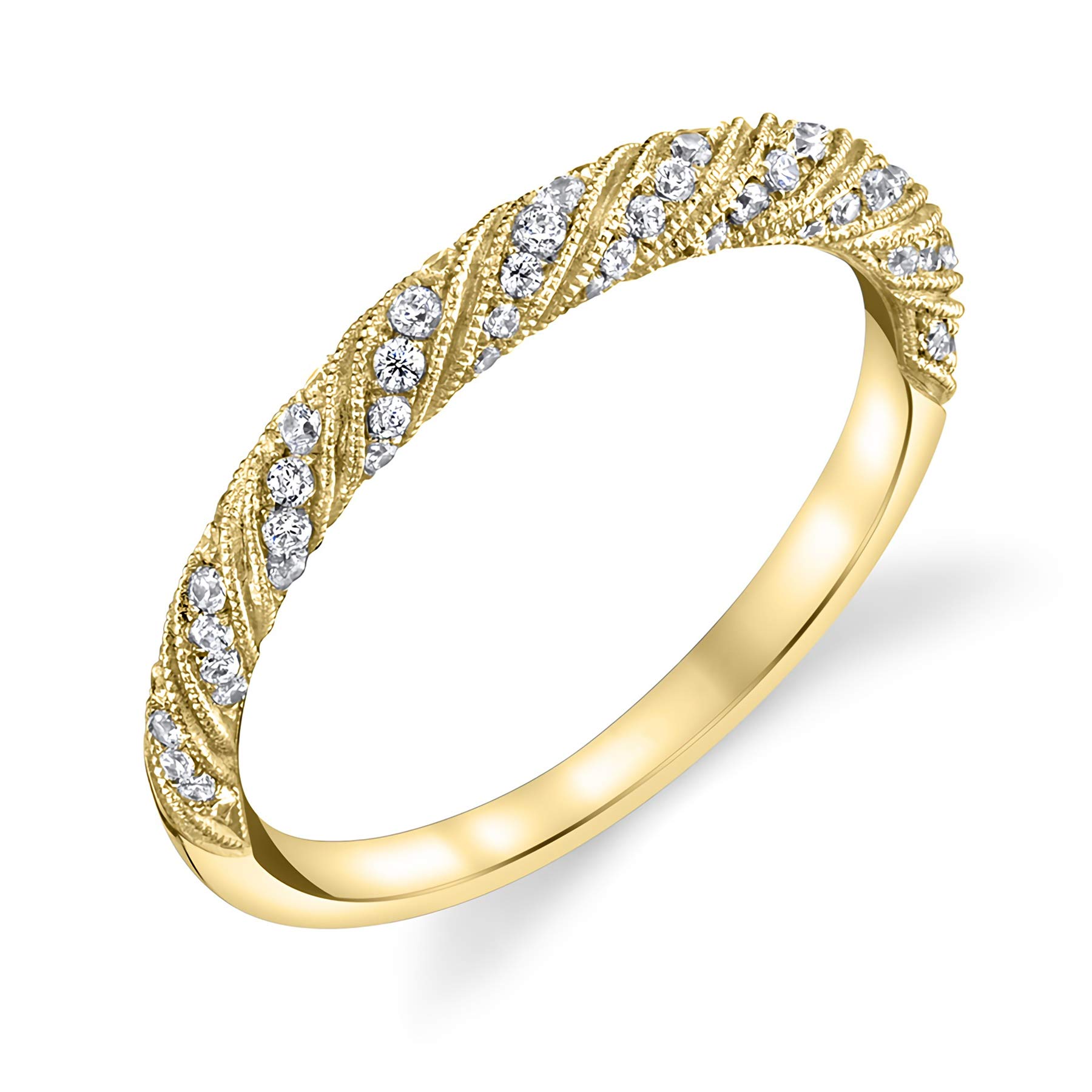 1/4 Carat Moissanite Wedding Bands for Women - 10K/14K/18K Gold & Platinum Plated Silver Engagement Rings - Perfect for Bridal, Anniversary & Everyday Elegance
