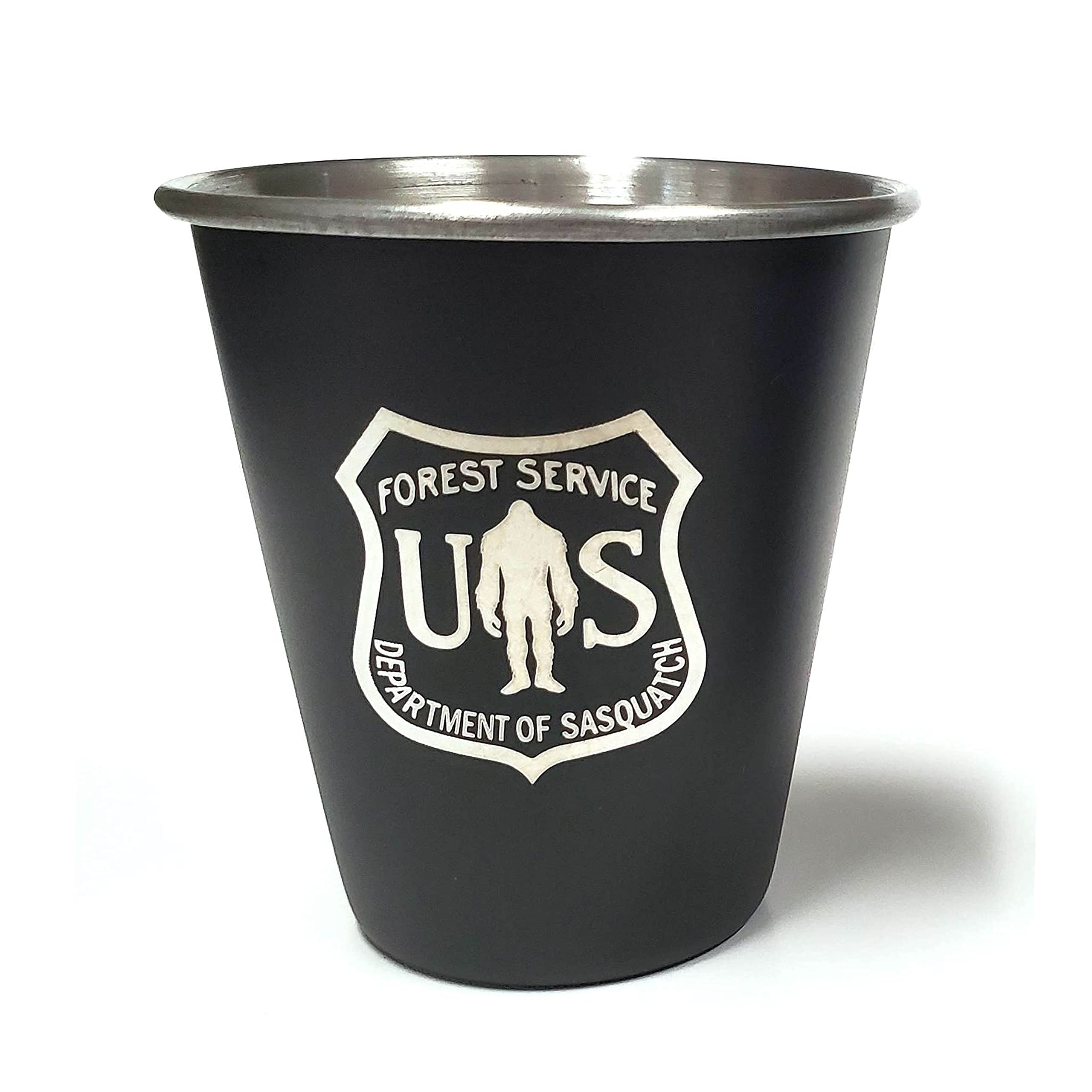 Stainless Steel Leave Only Footprints Shot Glass - Perfect Gift for Bigfoot Fans, Outdoor Enthusiasts, Hiking, Camping, Fishing & Hunting - Pacific Northwest Design - Ideal for Campfire Drinks, Cabin Parties & Adventure Celebrations