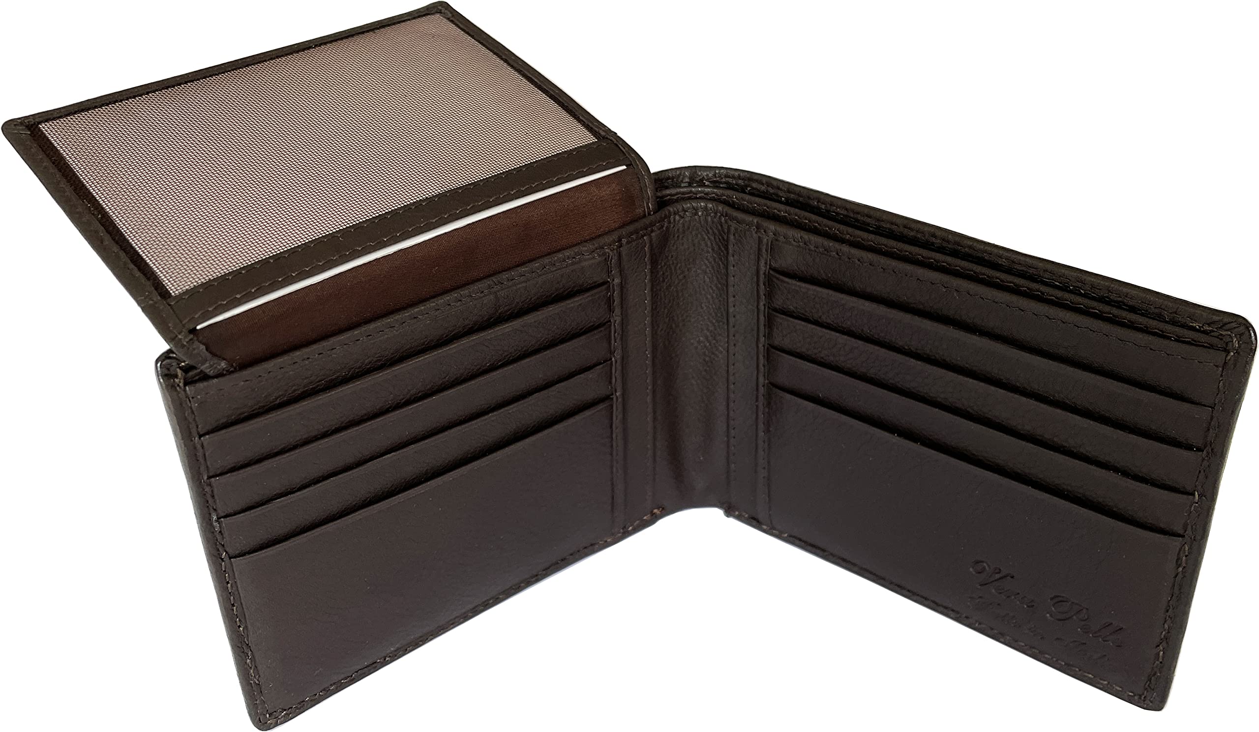 Genuine Italian Leather Men's Wallet - Artiglieria Fiorentina VERDI Handmade Vegetable-Tanned Leather Bifold Wallet Featuring Giuseppe Verdi & Millelire Design - Perfect Gift for Dad, Husband, Birthday & Anniversary - Made in Italy