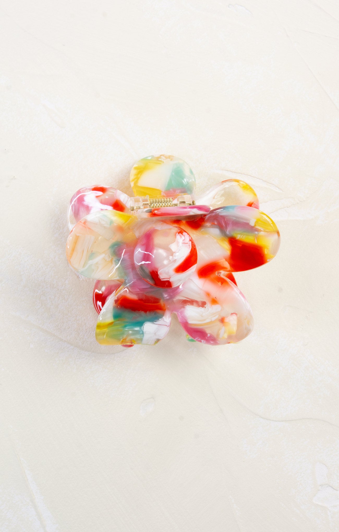 Vibrant Multi-Color Flower Hair Claw Clip - Perfect for Women's Hairstyles, Ponytails & Updos - Great for Everyday Wear, Parties & Special Occasions