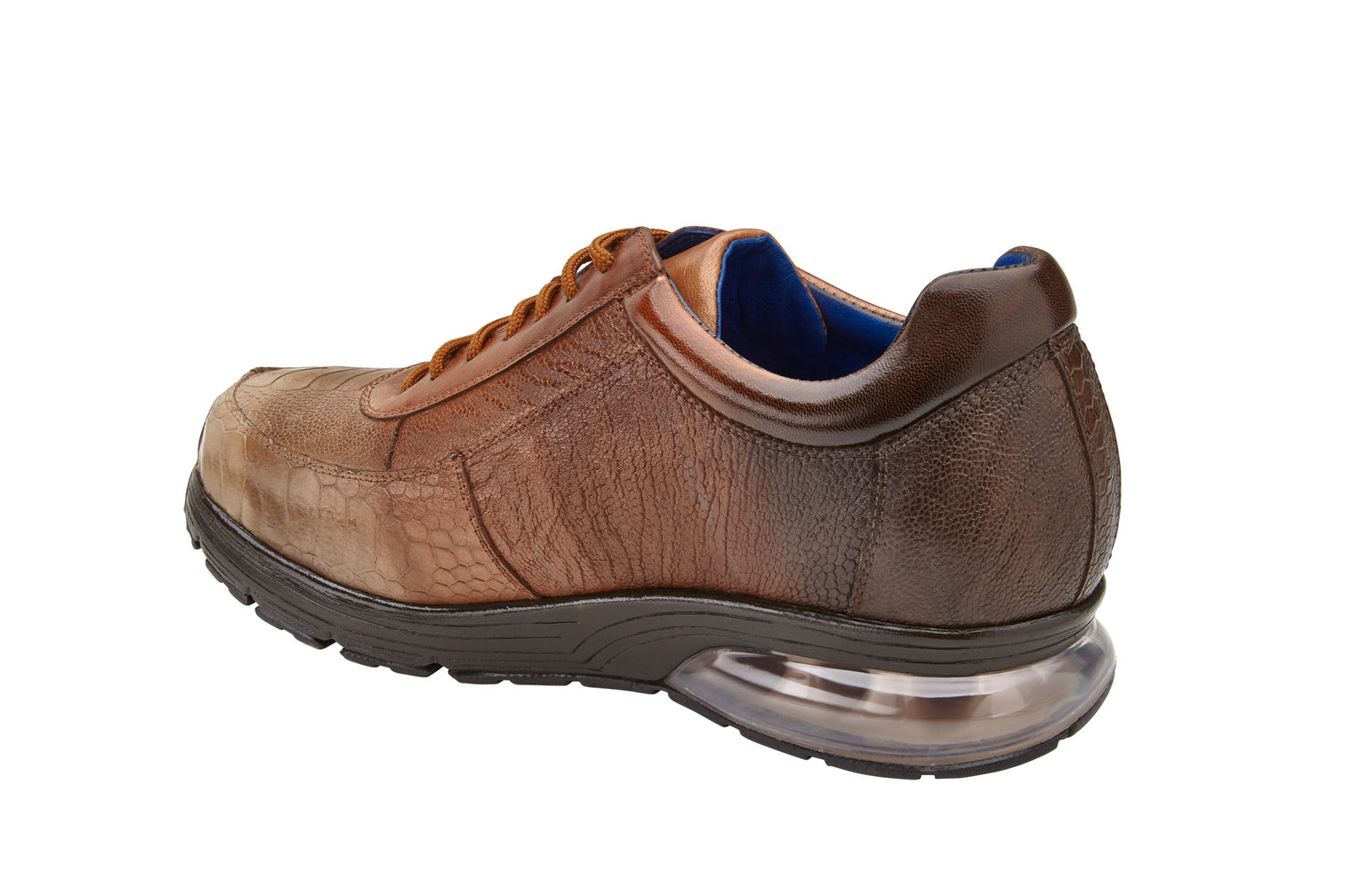Belvedere George Genuine Ostrich Leather Hand-Painted Multi Rust Sneakers - Stylish Casual Shoes for Men - Perfect for Everyday Wear, Street Fashion & Urban Outfits