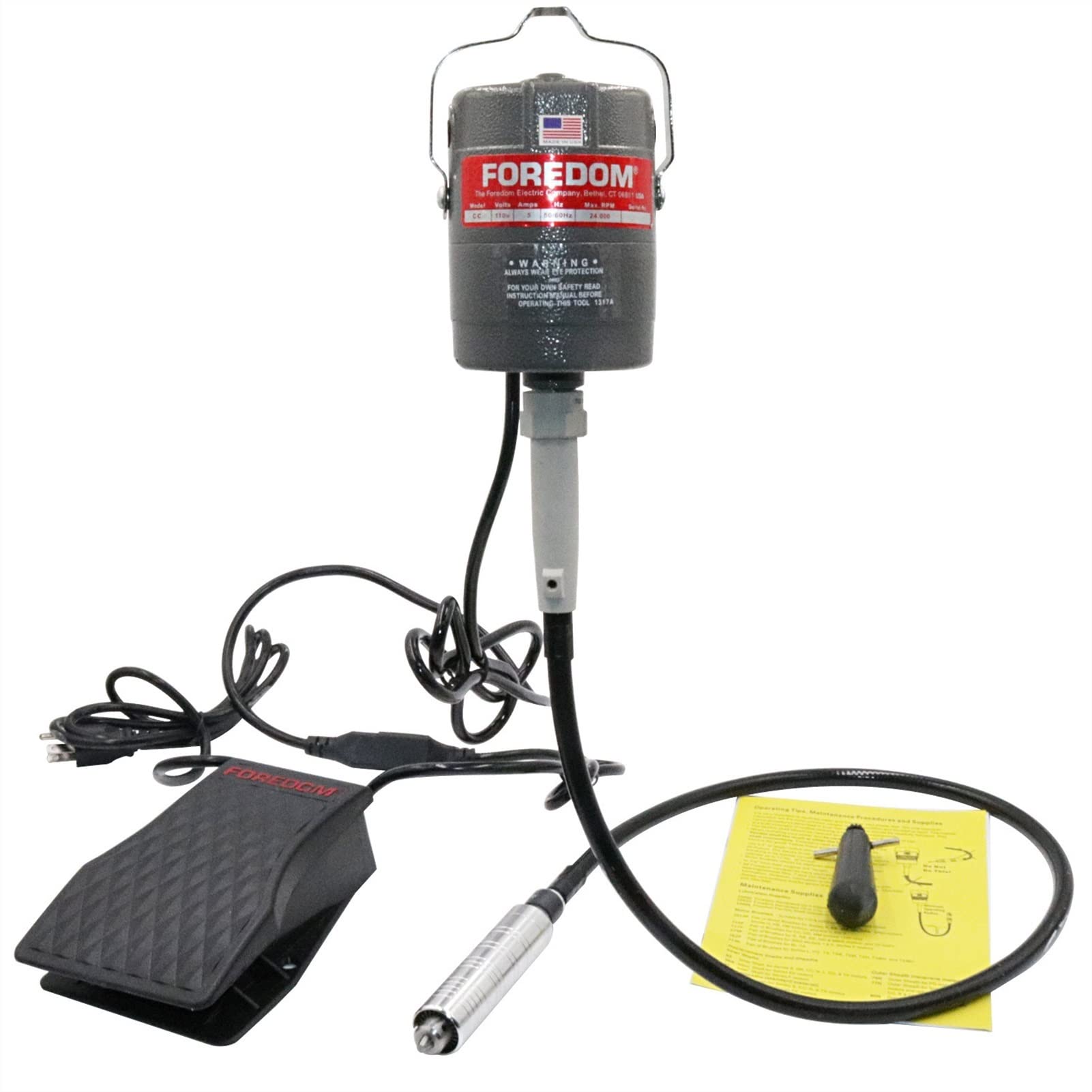 Professional Jewelry Polishing Machine - Variable Speed Gem Cutter & Polisher with Soft Shaft for Gold, Jade, Agate - Bench Grinder for Engraving & Quick Grinding | Perfect for Jewelry Making, Stone Carving & Metal Crafting (Model KTA03)