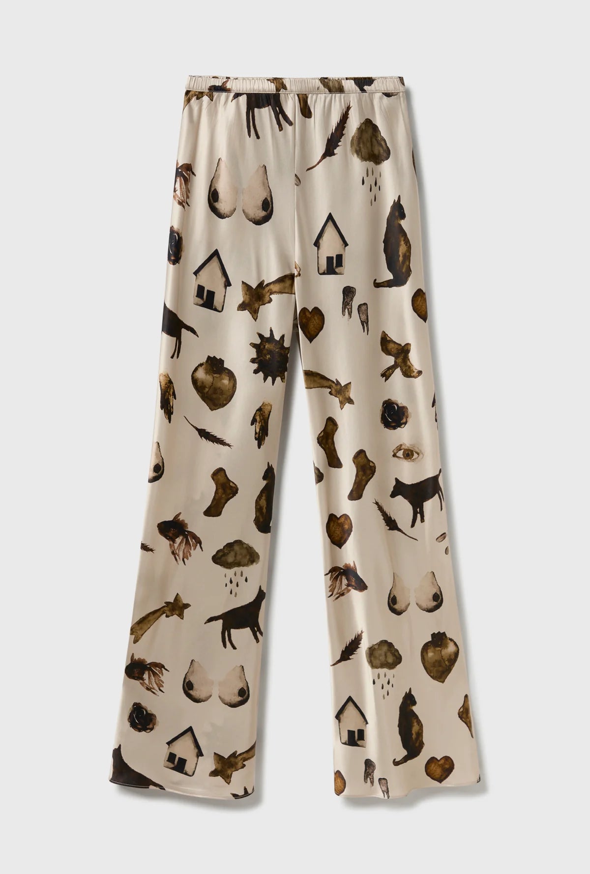 BIAS CUT PANTS MIRACLES HAZELNUT - Women's High Waist Flowy Trousers for Office, Travel & Casual Wear