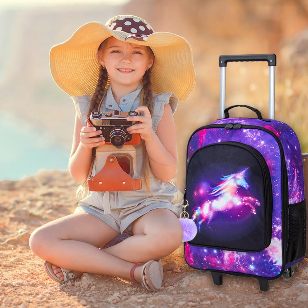 Kids Luggage for Boys & Girls - Cute Rolling Wheel Suitcase for Toddlers & Children | Travel Carry-On Suitcase for Airplane, Vacation & School Trips