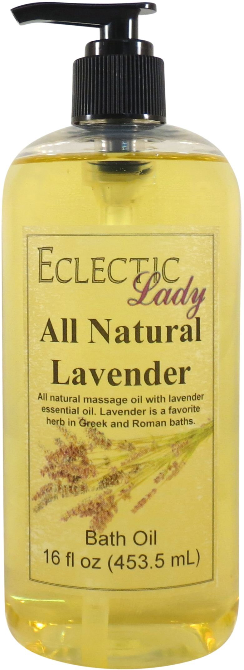 Eclectic Lady Lavender Bath Oil - Relaxing & Moisturizing Scented Body Oil for Dry, Rough & Sensitive Skin - Daily Nourishing Shower Oil (16 oz) - Perfect for Spa Nights, Self-Care Routines & Stress Relief