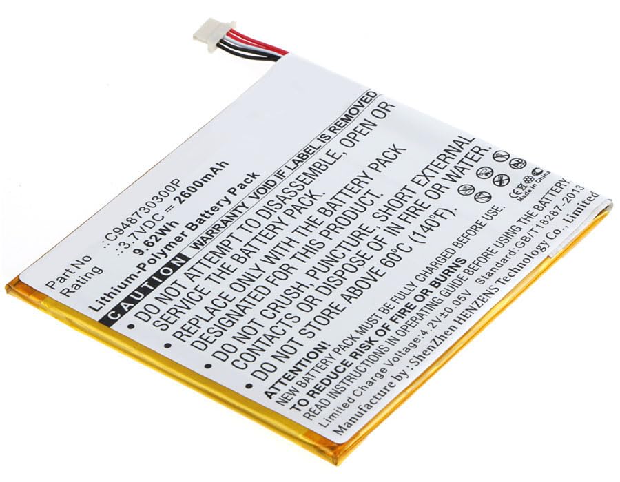 Synergy Digital Replacement Battery for Blu C948730300P Tablet - 2600mAh Li-Polymer High Capacity Battery (3.7V) - Perfect for Work, Travel & Home Use