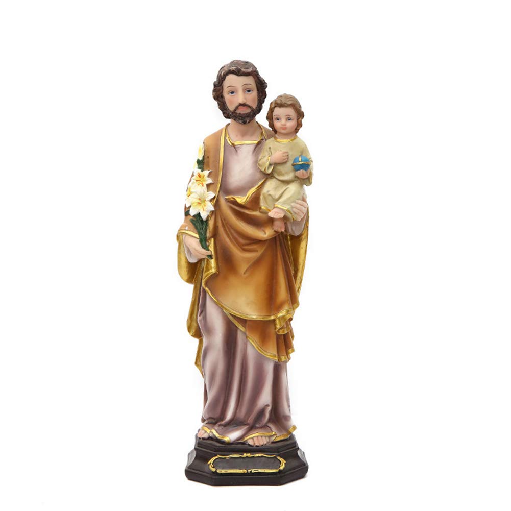 Christ Jesus Statue - 17.3 Inch Hand-Painted Religious Resin Sculpture for Home Altar, Church Decoration & Christian Gift (Desktop Religious Craft, Faith-Based Decor)