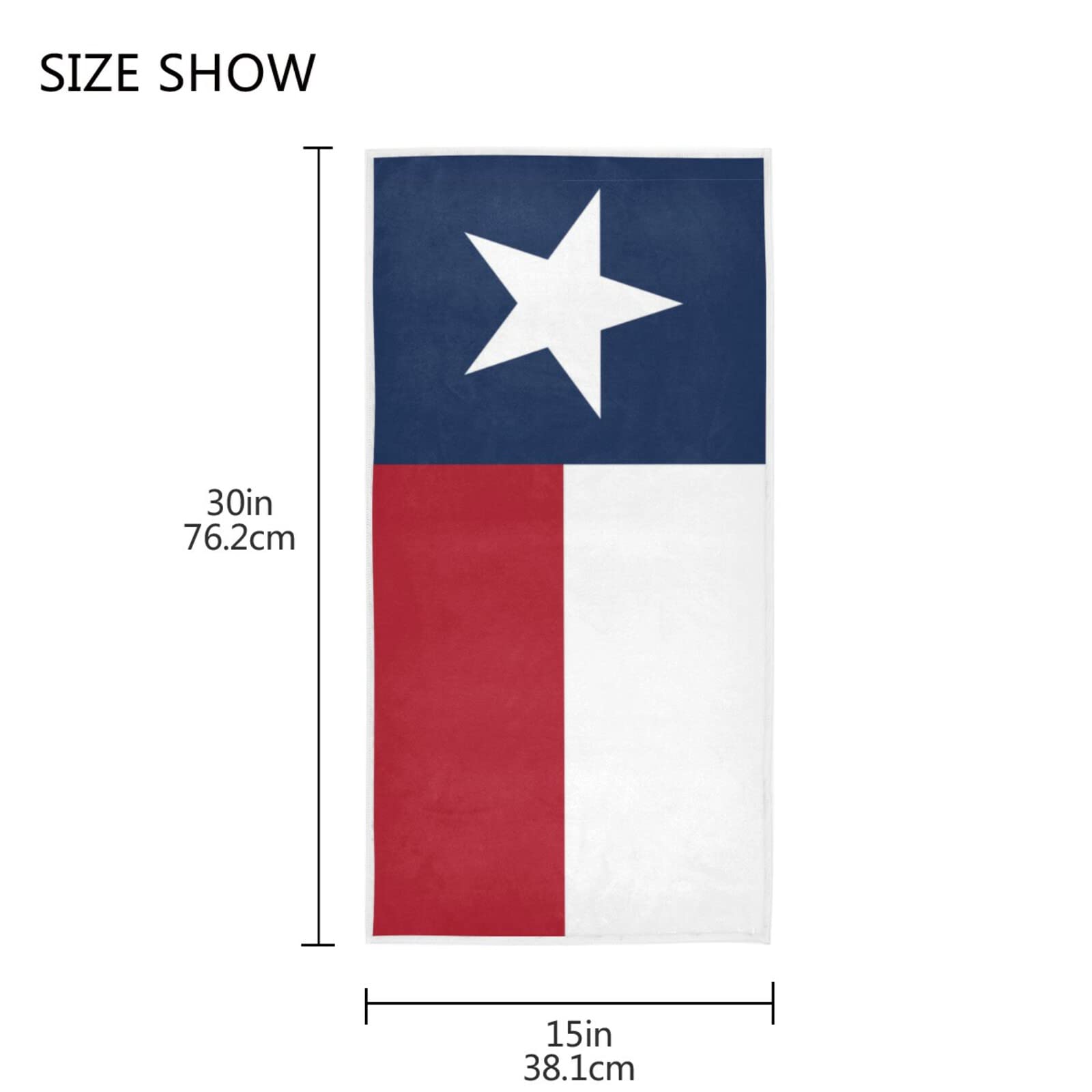 Texas State Flag Large Hand Towels - Soft & Absorbent 15