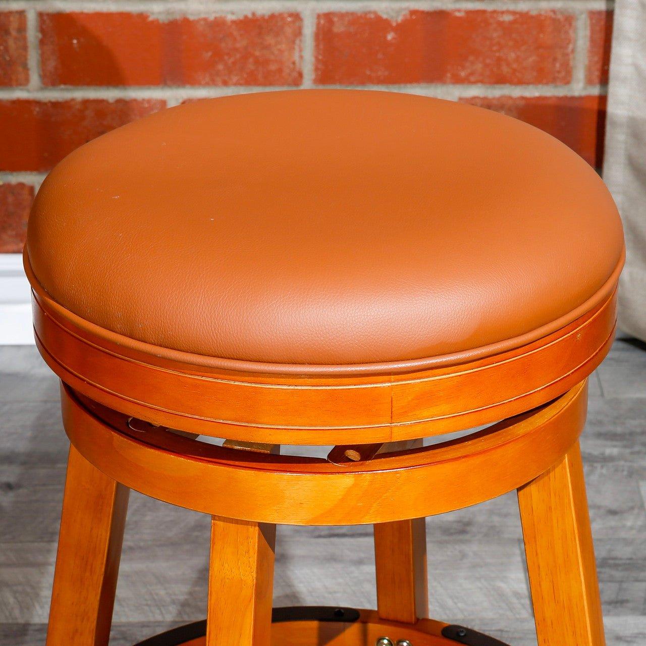 Creede Bonded Leather Backless Swivel Stool - 24