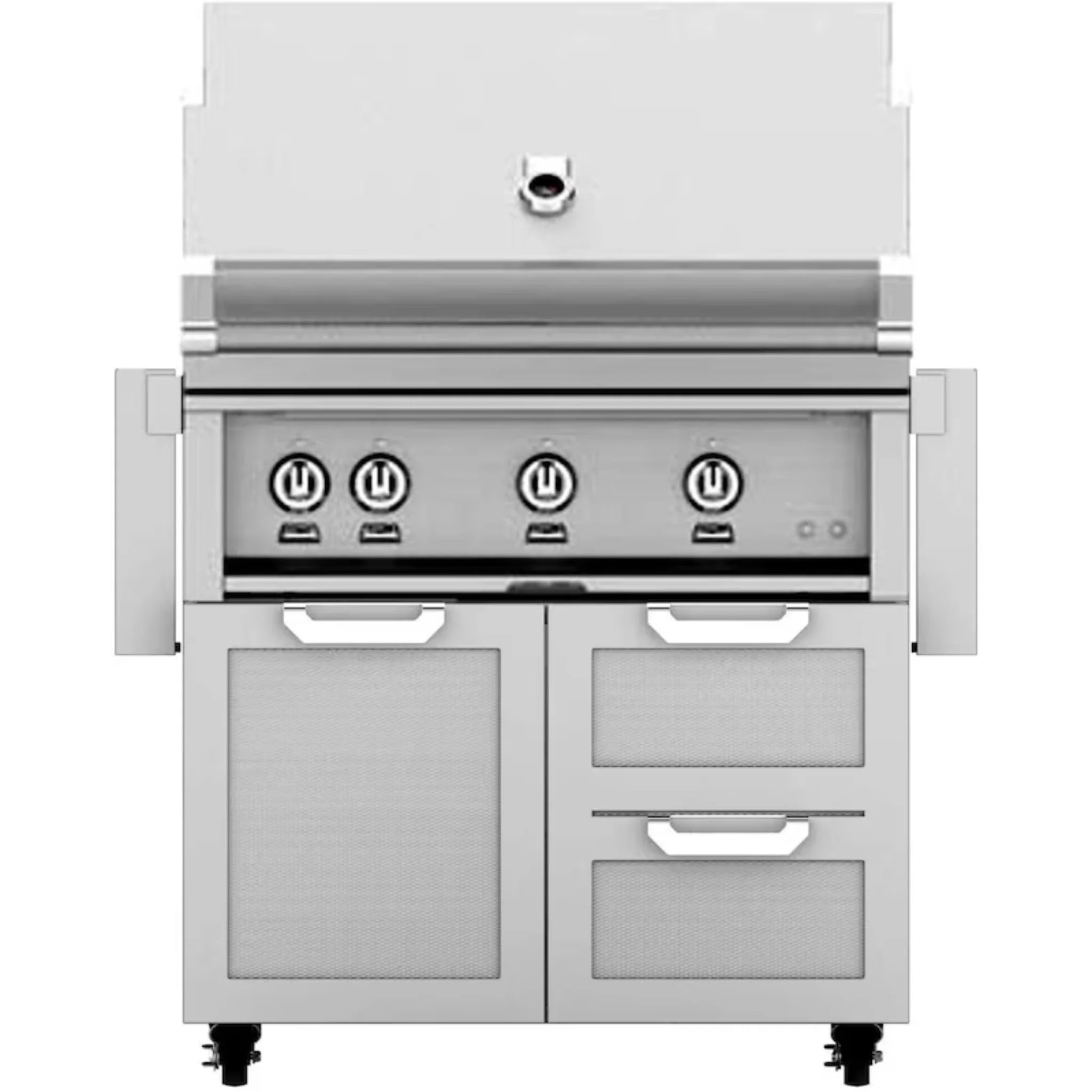 Hestan 36-Inch Freestanding Outdoor Gas Grill with Door & Double Storage Drawers - GBR36 GCR36 - Perfect for Backyard BBQs, Patio Cooking, and Outdoor Entertaining