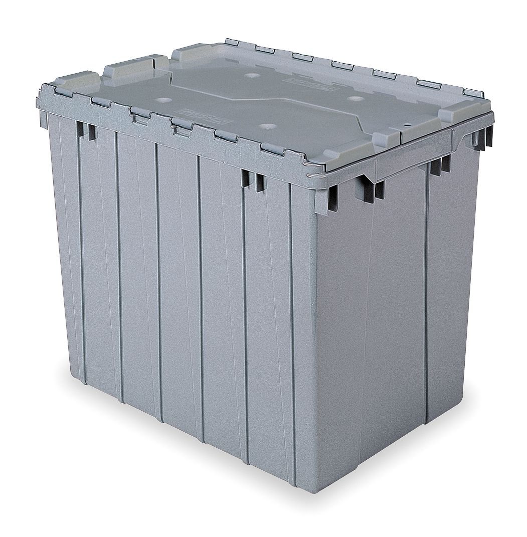 2.28 Cu Ft Gray Airtight Storage Container with Attached Lid - Perfect for Kitchen Organization, Pantry Storage & Home Decluttering