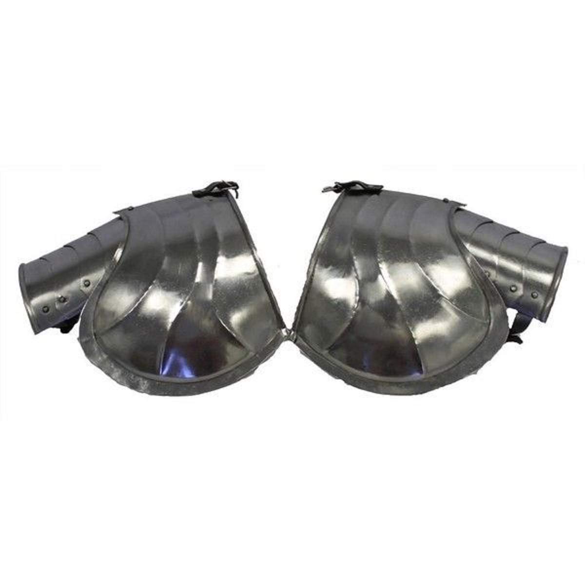 Men's Steel Spaulder Shoulder Armor - One Size Fits Most - Medieval Knight Costume Accessory for LARP, Cosplay & Renaissance Fairs