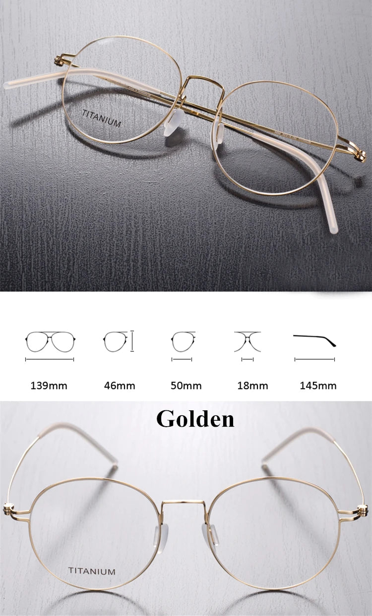Aimee Unisex Full Rim Round Titanium Eyeglasses 2192 - Lightweight Durable Frame for Men & Women - Perfect for Reading, Work & Everyday Use