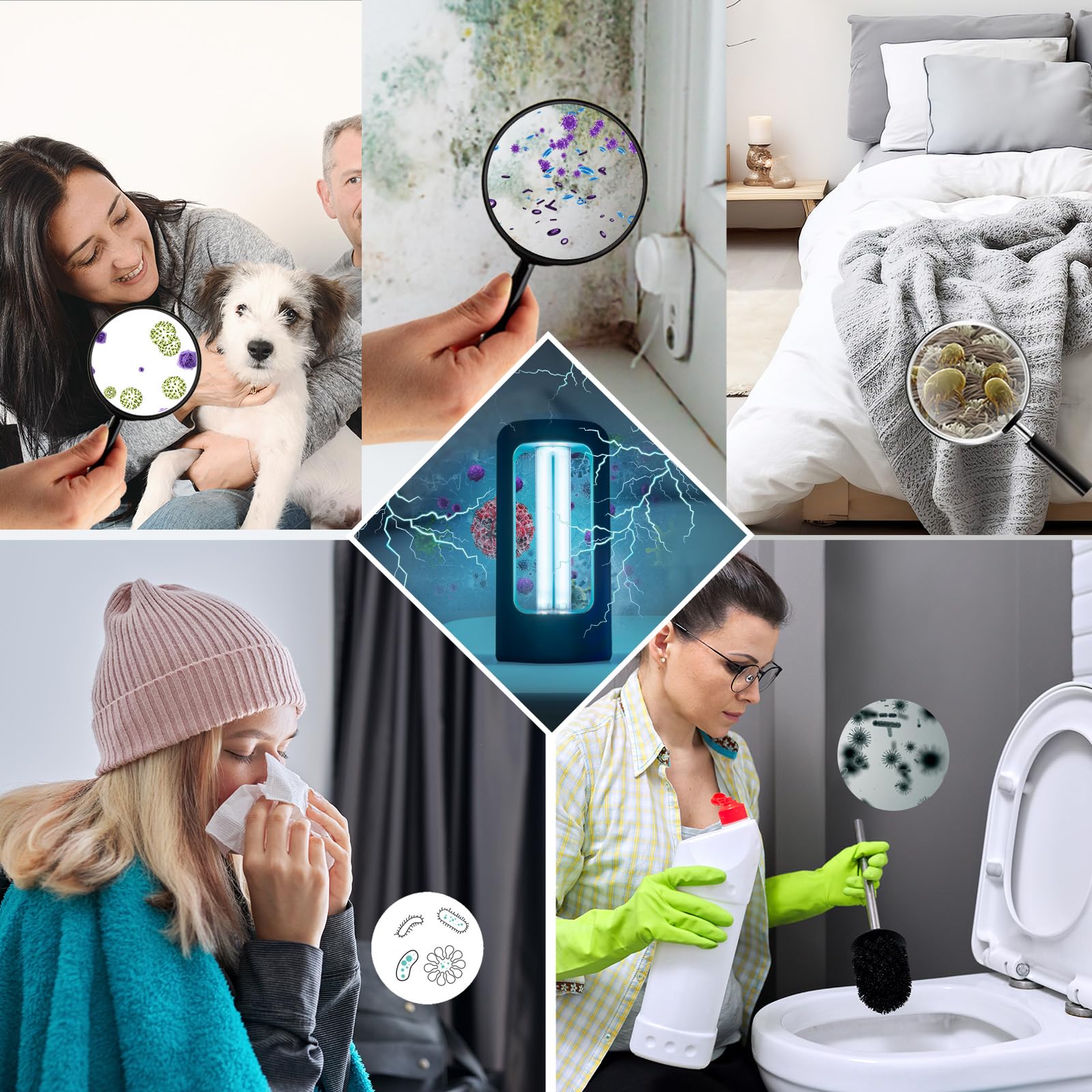 SANSI UV Sanitizer Light with Remote Control Timer - 99.99% UVC Disinfection Lamp 254nm Wavelength - 18W Portable Ozone-Free Sterilizer for Home, Office, Hotel - Eliminate Germs on Surfaces, Air & Personal Items