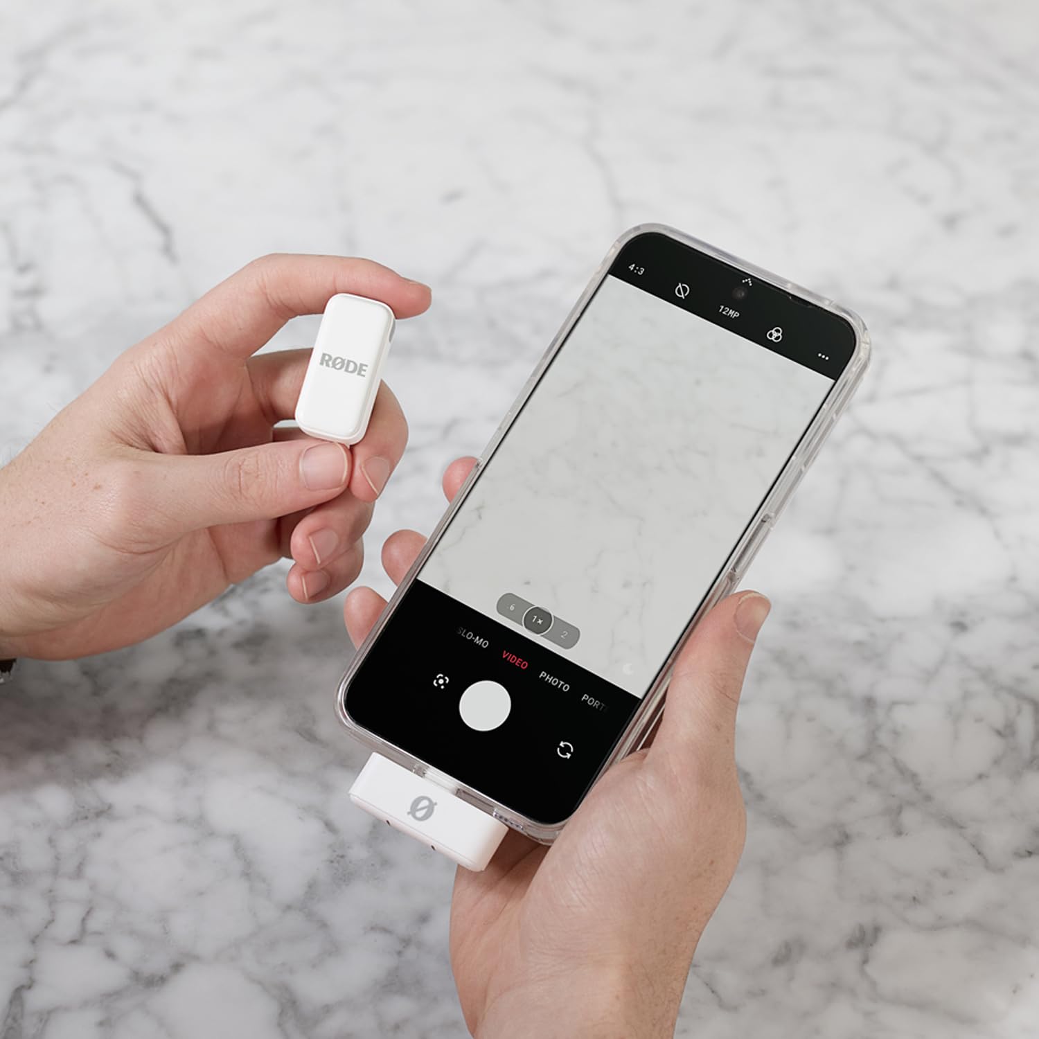 RØDE Wireless Micro - Compact Wireless Microphone System with 2 Mics & Charging Case for Smartphone, DSLR, YouTube, Vlogging - Lightning Connector, White - Perfect for Content Creation, Live Streaming & Interviews