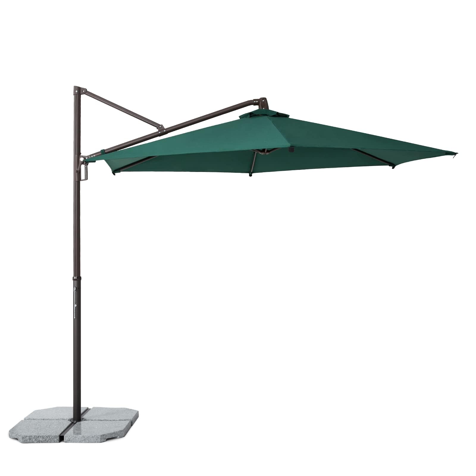 Premium Cantilever Patio Umbrella with Aluminum Stand - 3-Year Fade-Resistant Olefin Canopy, 360° Rotation & Adjustable Tilt - Perfect for Poolside, Deck, Garden, and Outdoor Dining Areas