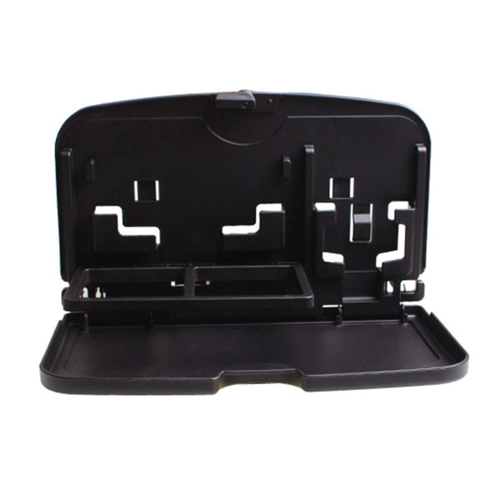 Foldable Car Seat Organizer & Dining Table Tray - Portable Food Storage for Drinks, Snacks, Books | Black | Perfect for Road Trips, Kids Meals & Commuting