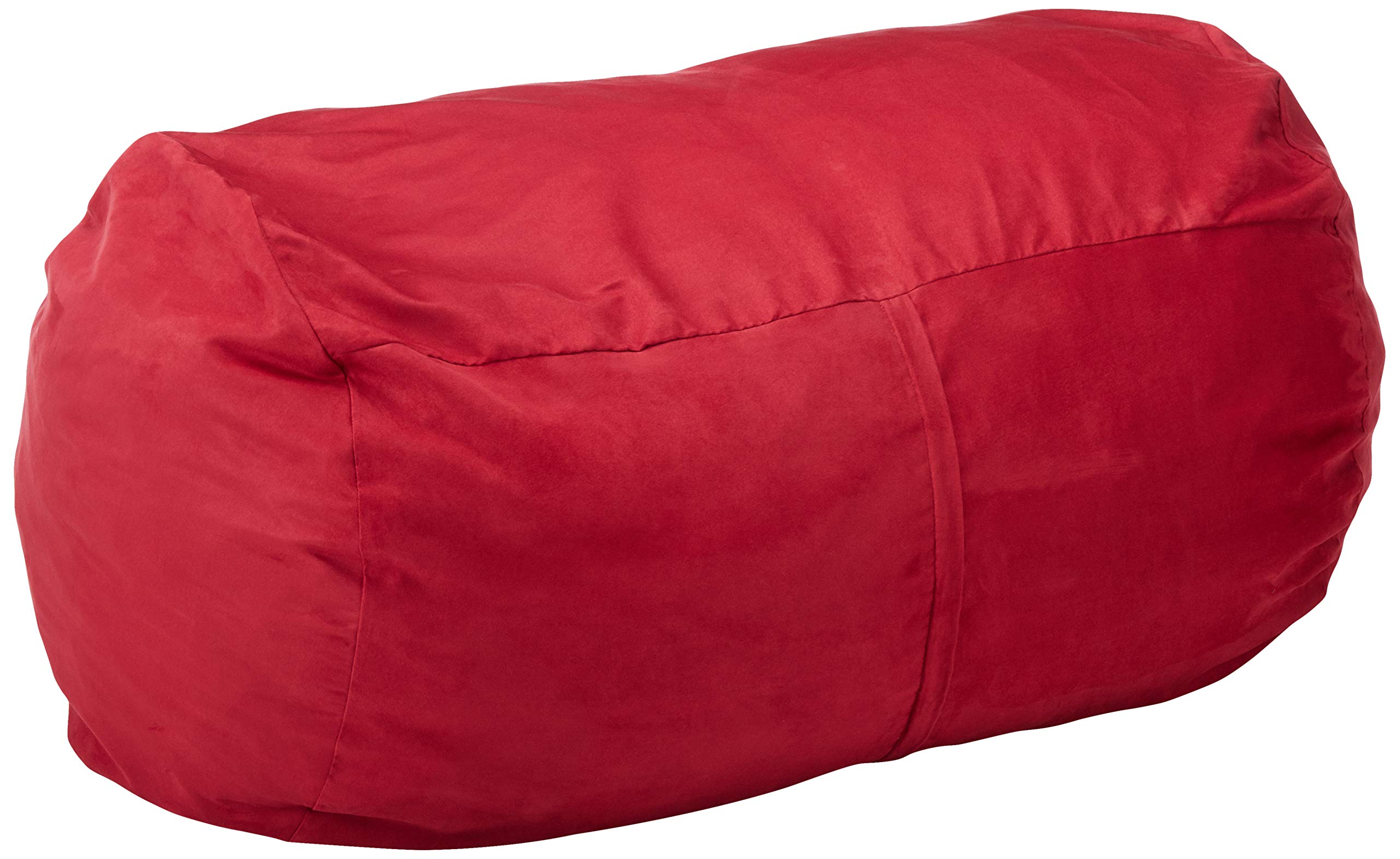 Christopher Knight Home 4' Suede Bean Bag Chair - Soft & Comfortable Chinese Red Lounge Seating for Living Room, Bedroom, or Game Room - Perfect for Relaxing, Reading & Movie Nights