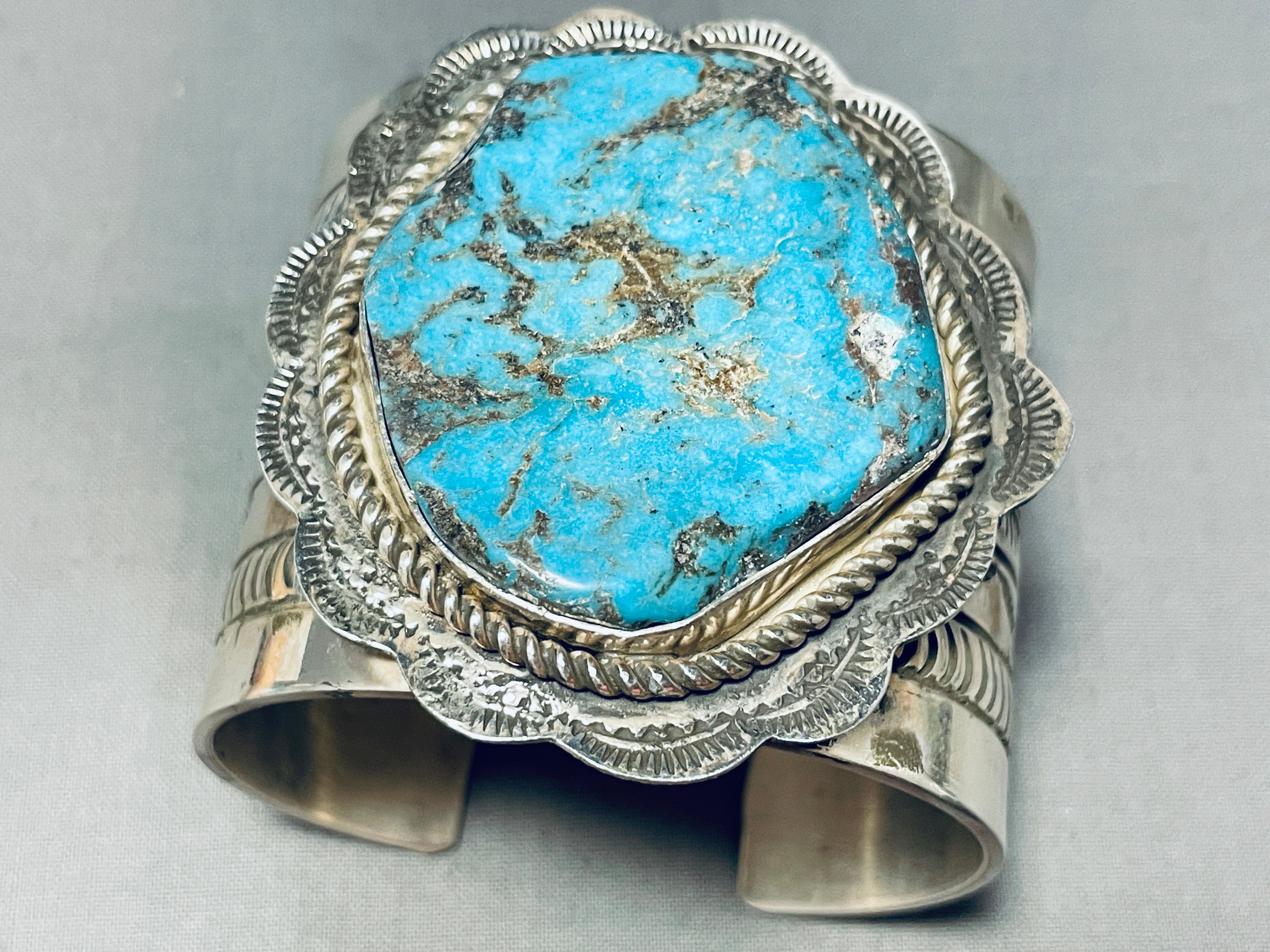 179 Grams Navajo Turquoise Sterling Silver Bracelet for Women - Handmade Native American Jewelry for Boho, Western & Casual Outfits