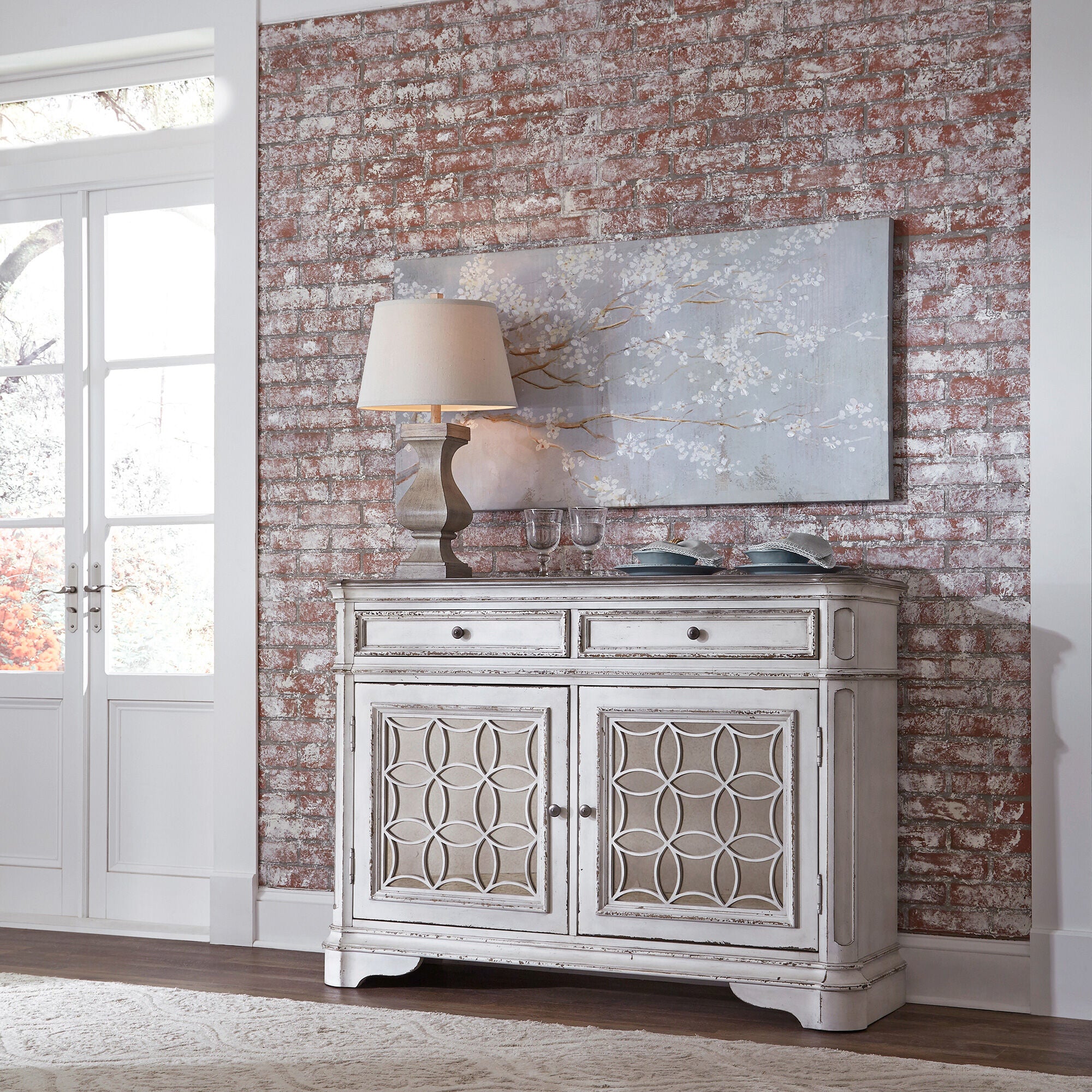 Magnolia Manor Buffet - Elegant Wooden Sideboard for Dining Room Storage | Perfect for Farmhouse, Rustic & Traditional Home Decor | Ideal for Entertaining & Displaying China, Silverware & Linens