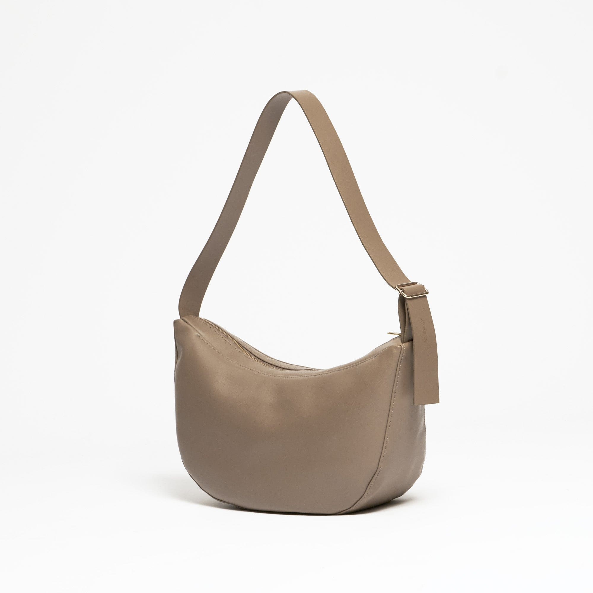 Oleatex Vegan Olive Leather Half Moon Crossbody Bag - Mocha Brown | Eco-Friendly Fashion for Women | Perfect for Work, Travel & Everyday Use