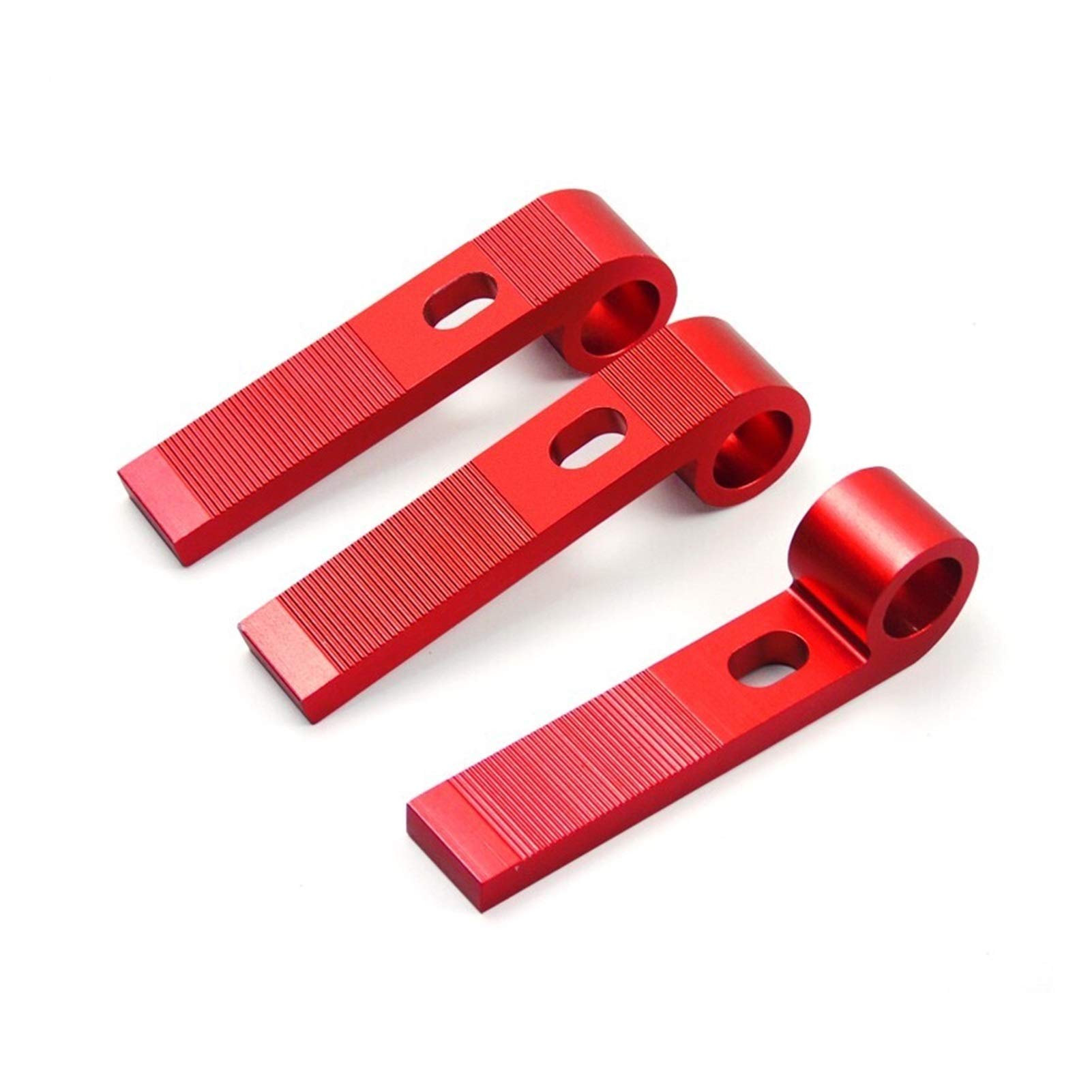 4-Piece Universal Platen Miter Track Clamping Blocks Set with M8 Screws - T-Track Chute Blocks for Woodworking (Red) - Perfect for Table Saw Jigs, Router Tables & DIY Wood Projects