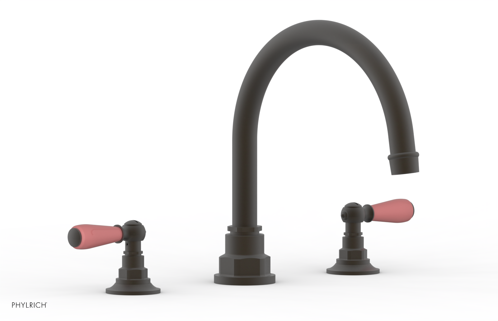 Jamestown Deck Tub Set with Lever Handles & Pink Accents - 165