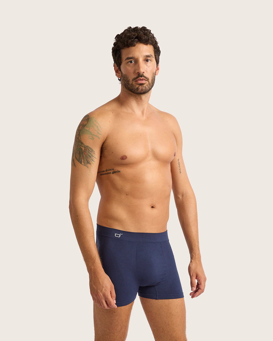 Seamless Men's Boxer Briefs - Ultra Soft Breathable Underwear for Comfort & Support - Navy Blue - Perfect for Workout, Travel & Everyday Wear