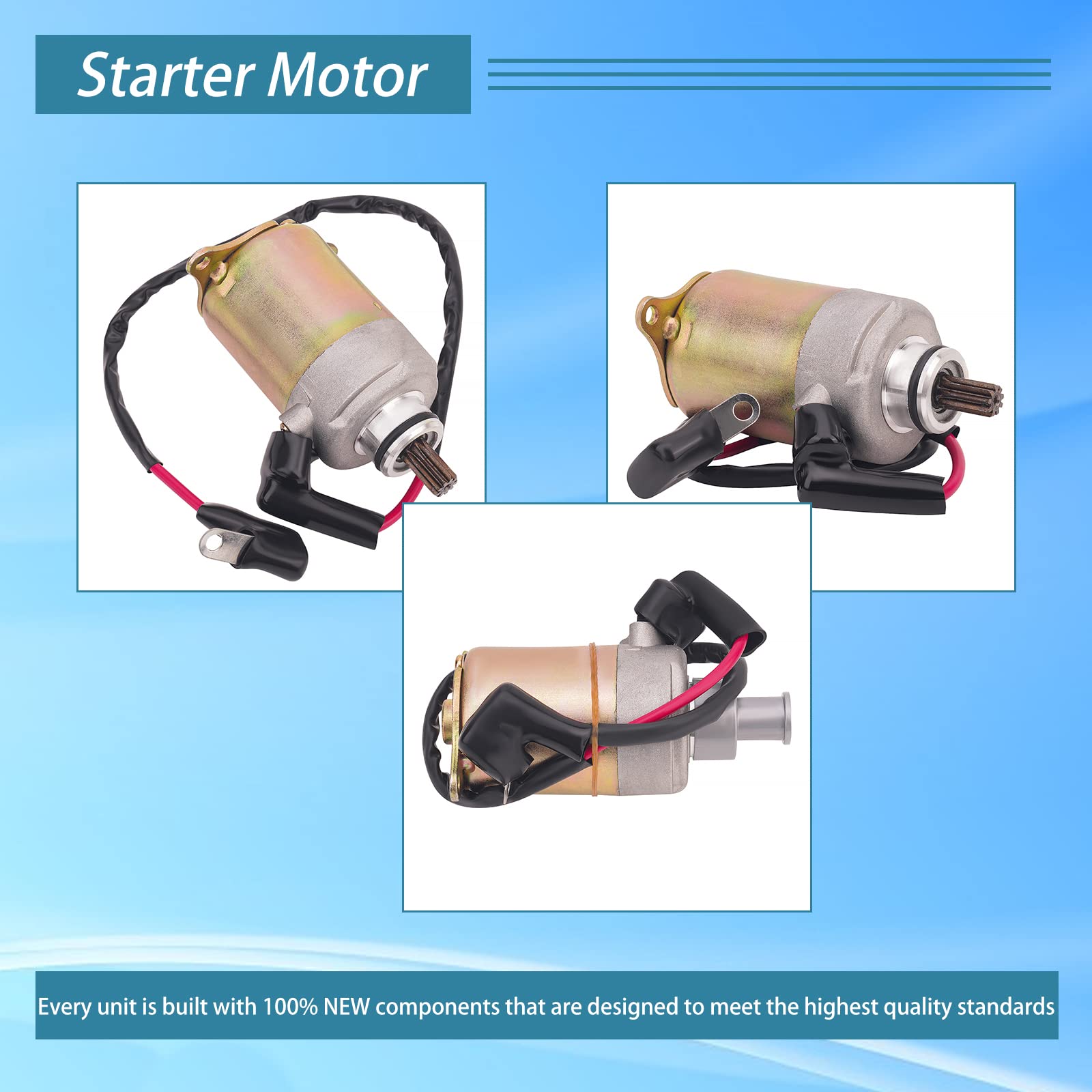 GY6 49cc 50cc 125cc 150cc Scooter Starter Motor - Compatible with ATV, Quad, 4 Wheelers, Moped, Go Karts (139QMB 152QMI 157QMJ Engines) - Fits TAOTAO, SUNL, ROKETA, Tank, Baja, Icebear, Jonway Scooters - Perfect for Off-Road, Urban Commuting & Recreational Riding