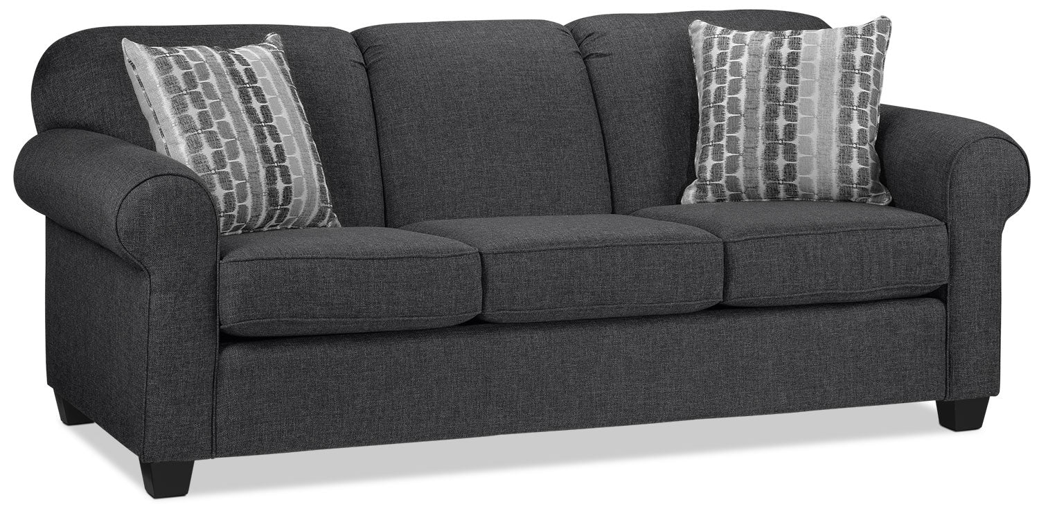 Aristotle Sofa - Modern Graphite Gray Fabric Sectional Couch for Living Room, Lounge & Family Room - Comfortable & Stylish Home Furniture
