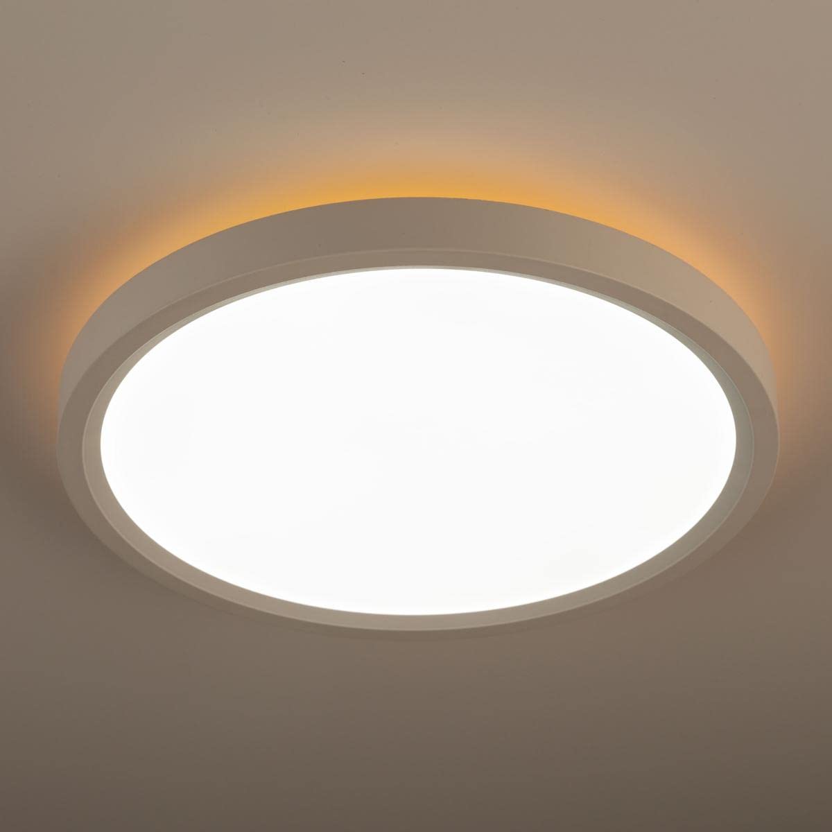 Artcraft BT2000WH Smart LED Flush Mount Ceiling Light - White, Dimmable, 3000K Warm White, 24W, 1800LM, for Bedroom, Living Room, Kitchen, Hallway (UL Listed)