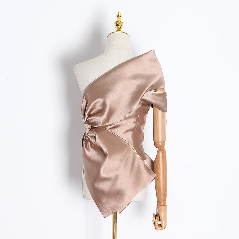 Sexy Off Shoulder Asymmetrical Blouse for Women - Sleeveless Skew Collar Top - Spring Summer Fashion - Perfect for Date Night, Parties & Beach Outfits