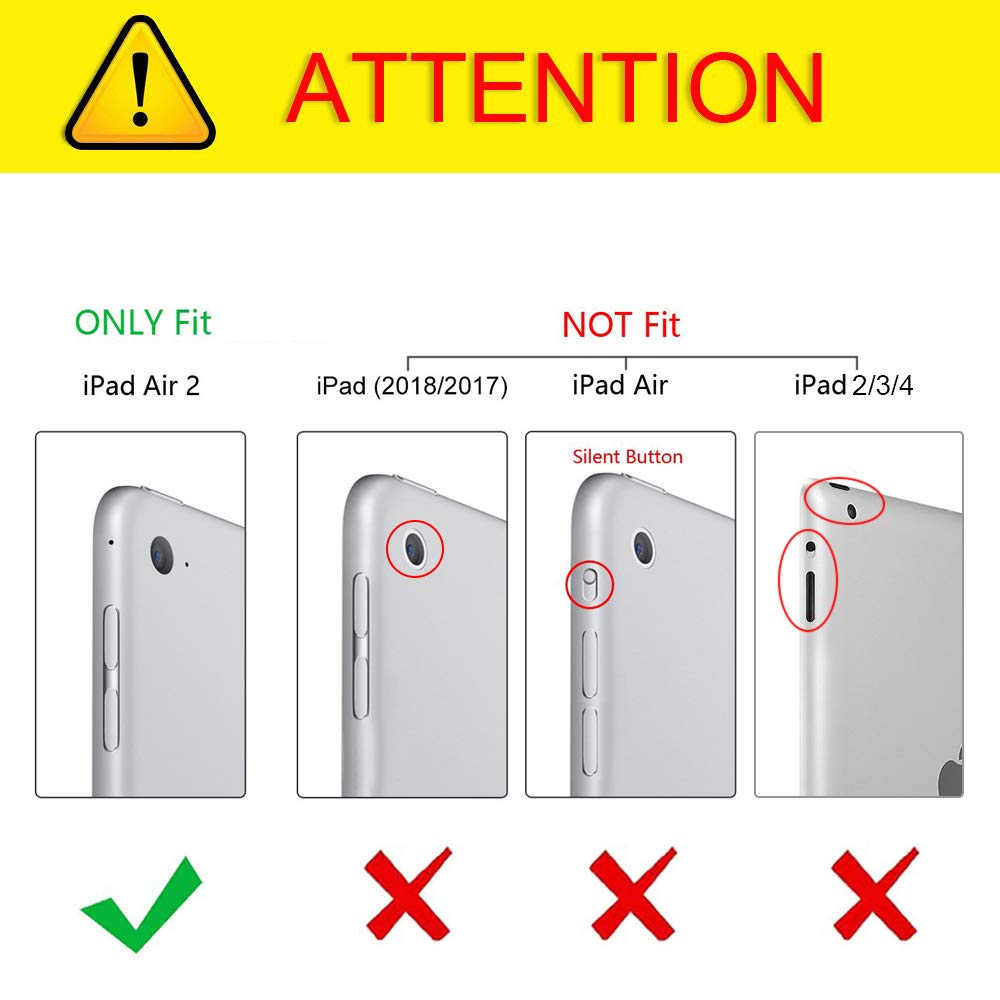 Shockproof iPad Air 2 Case (2nd Gen) - 3-in-1 Heavy Duty Protective Cover with Kickstand for A1566/A1567 (2014 Model) | Perfect for Kids, Women & Men | Purple/Green | Ideal for School, Work & Travel