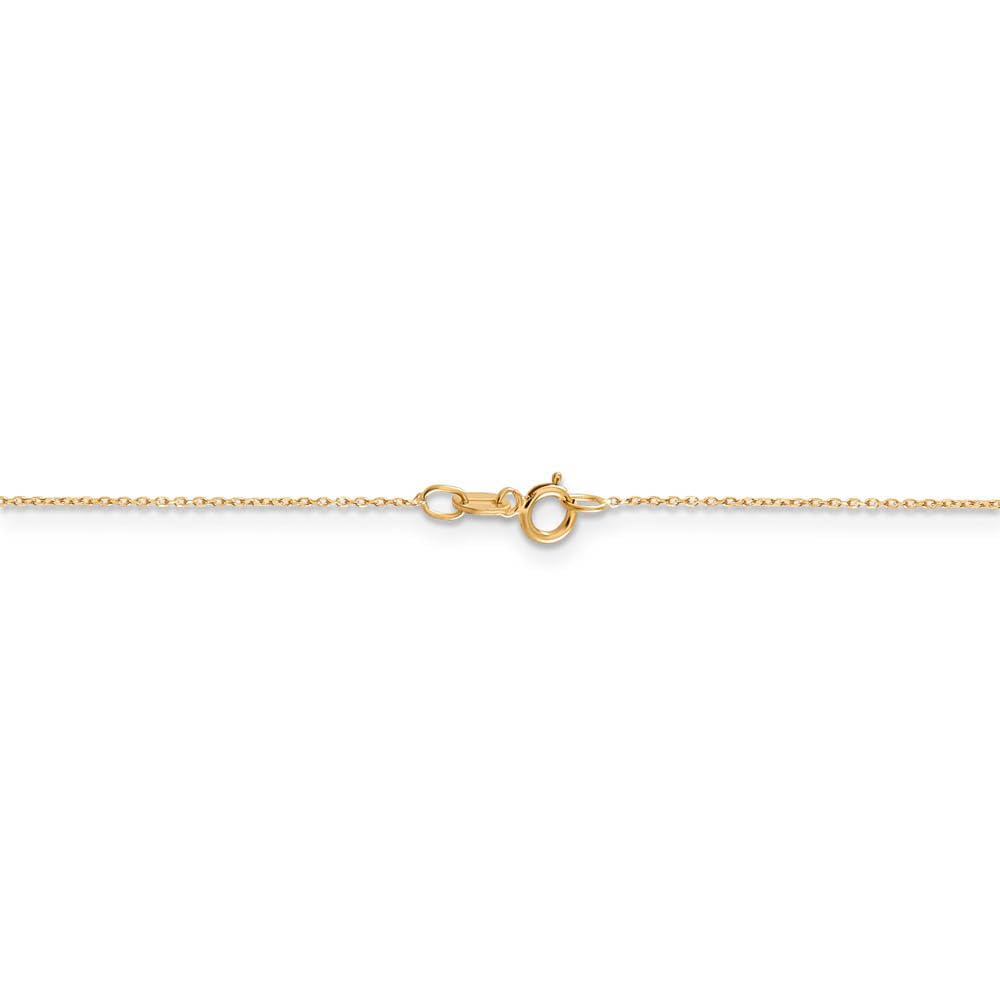 14k Yellow Gold Diamond Cut Cable Chain Necklace for Women
