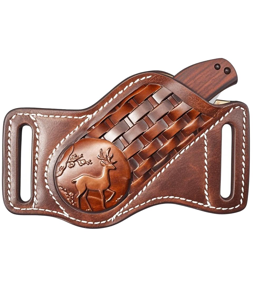 Durable Leather Knife Sheath for Belt - Fits 4