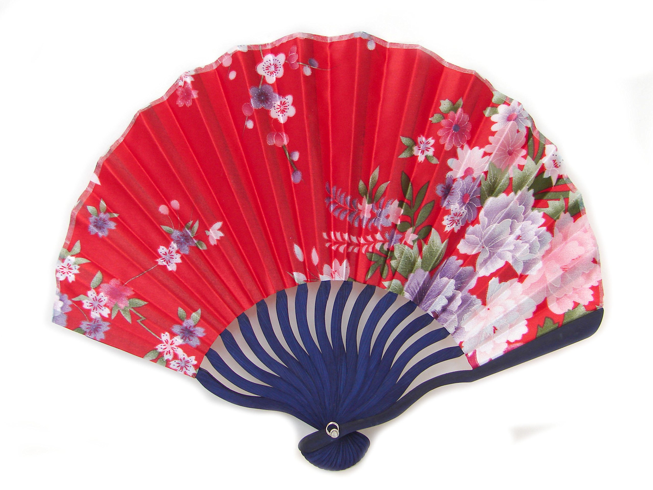 Premium Japanese Style Hand Fan - Elegant Red Folding Fan for Women, Traditional Asian Accessory - Perfect for Summer, Weddings, Cosplay & Home Decor