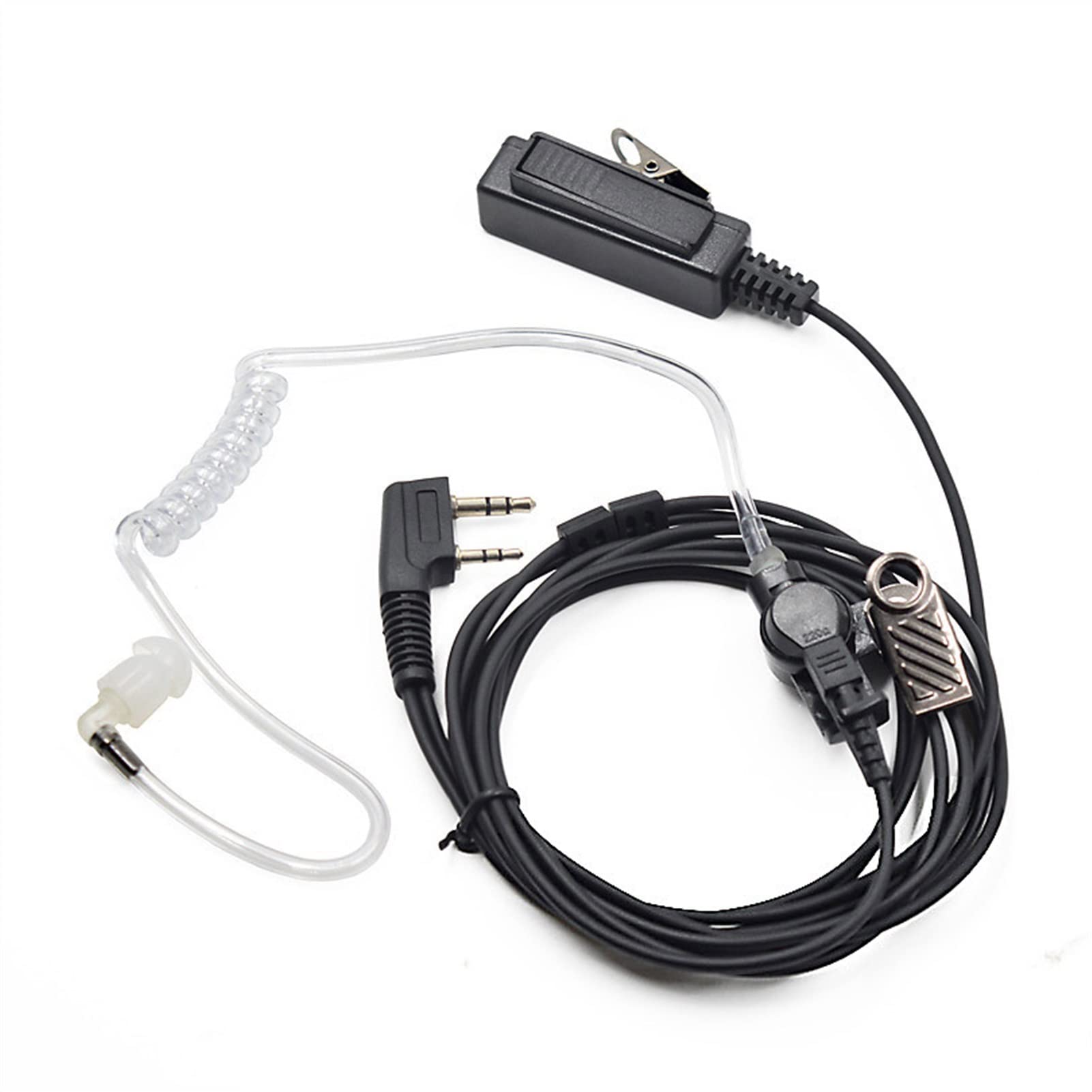 BMINO 2-Pack Walkie Talkie Headset with Sound Tube Earpiece & Microphone - Clear Communication for Security, Construction, and Outdoor Adventures