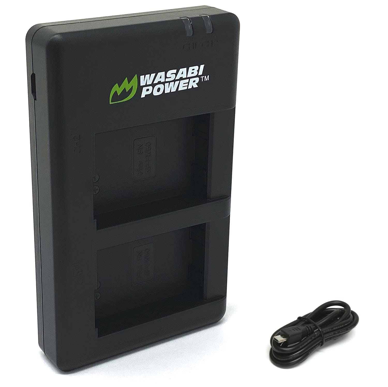 Wasabi Power Dual USB Battery Charger for Sony NP-FW50 - Fast Charging for Sony Cameras (A7, A6000, A5100) - Simultaneous 2-Battery Charging with 5V Output - Perfect for Travel & Professional Photography