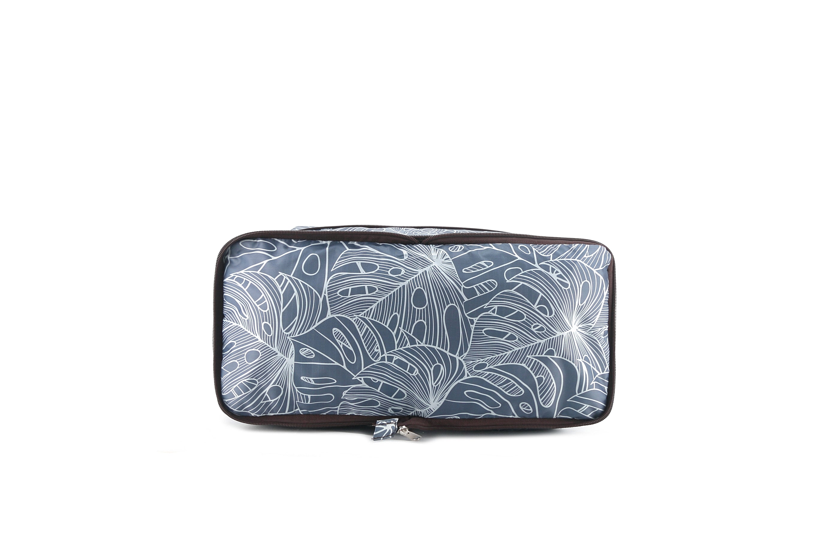 Foldable Duffle Bag for Travel & Gym - Waterproof Lightweight Carry On Luggage with Shoulder Strap - Perfect for Weekend Trips, Sports Gear & Workout Essentials (Sophie Monstera Lines Grey)