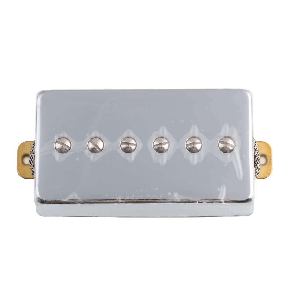 Alnico 5 Magnet Humbucker Sized P90 Electric Guitar Pickups - Chrome Cover for Neck & Bridge Position - Perfect for Blues, Rock & Jazz Guitar Upgrades