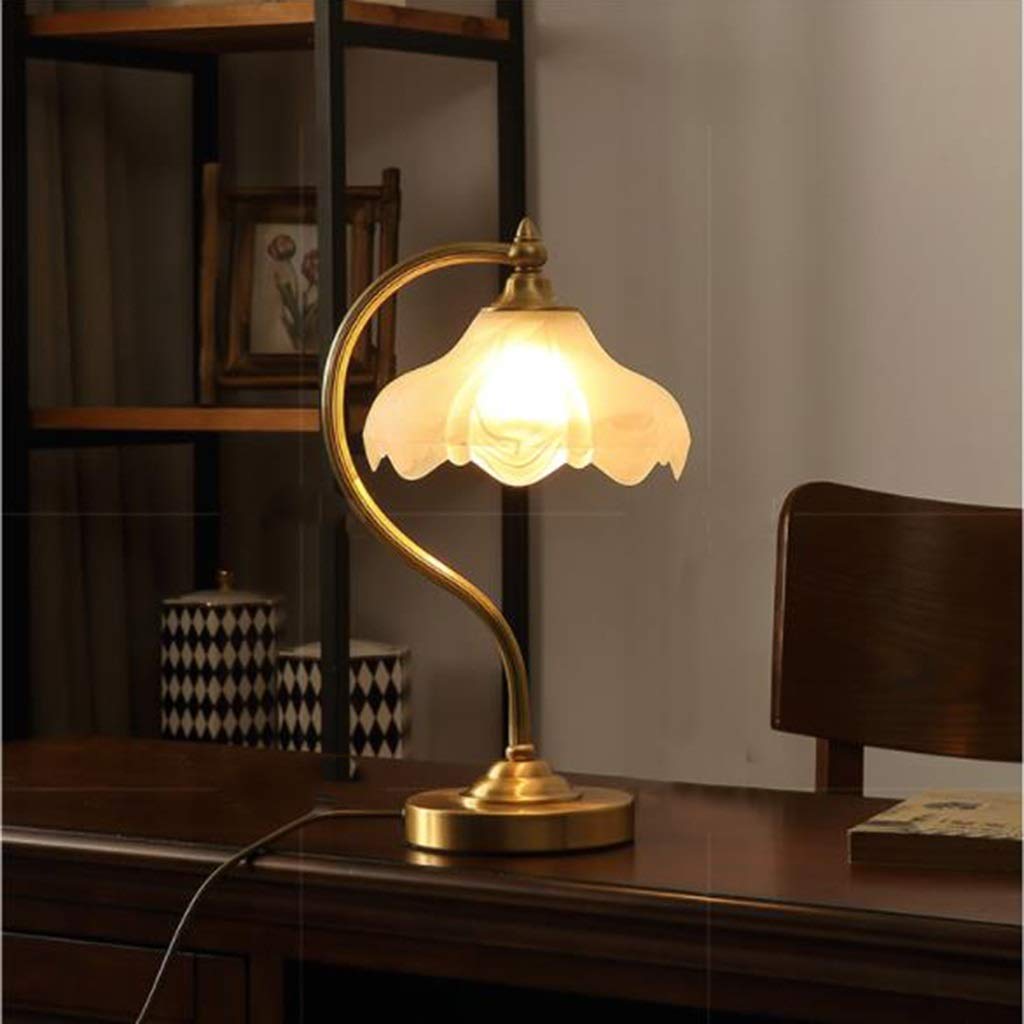 Copper Table Lamp - 23×42cm European Style Brass Bedside Lamp for Bedroom, Study, Living Room & Wedding Decor | Desk Lamp & Children's Reading Night Light | Perfect Home Lighting Gift for Housewarming & Special Occasions